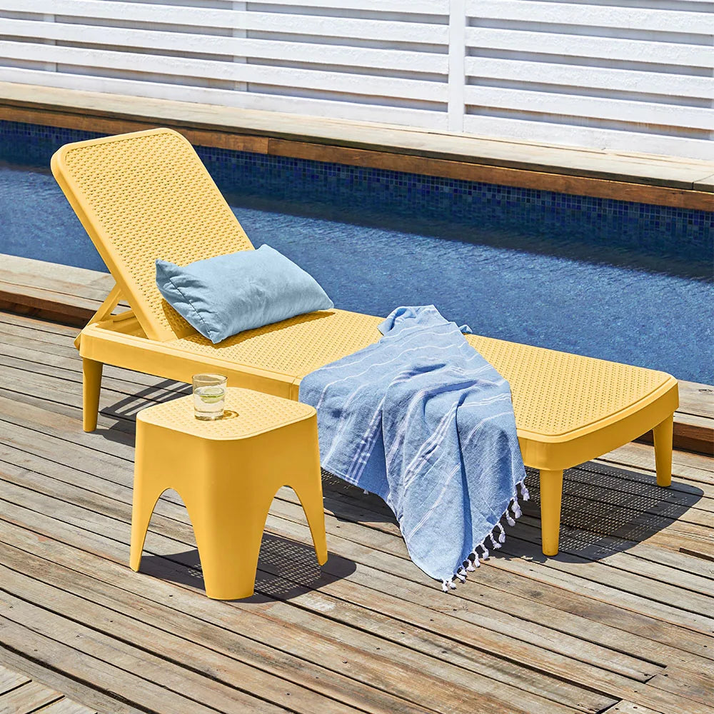 Mahina Resin Outdoor Chaise Lounge Chair - Gold