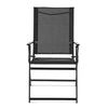 Greyson Steel and Sling Folding Outdoor Patio Armchair - Set of 2, Black