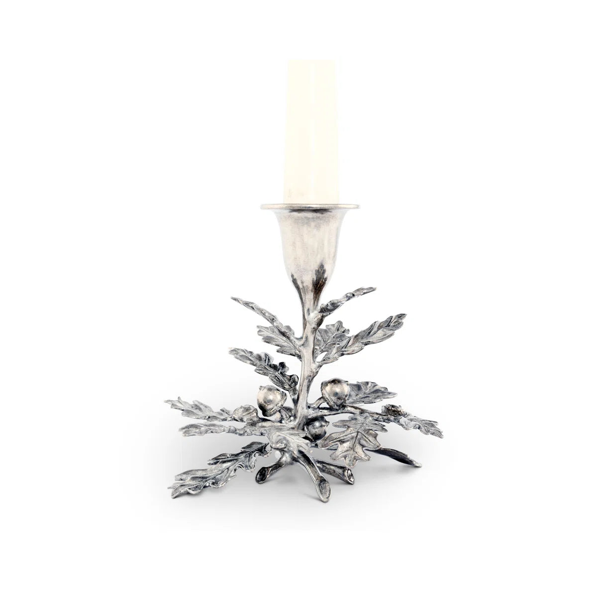 Majestic Forest Pewter Tabletop Candlestick
