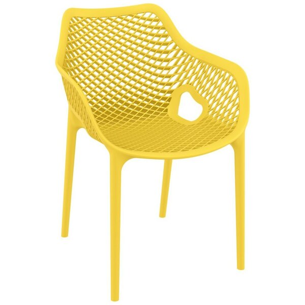 Yellow Manon Stacking Patio Dining Armchair (final cut, no further discounts)