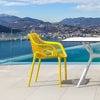 Yellow Manon Stacking Patio Dining Armchair (final cut, no further discounts)