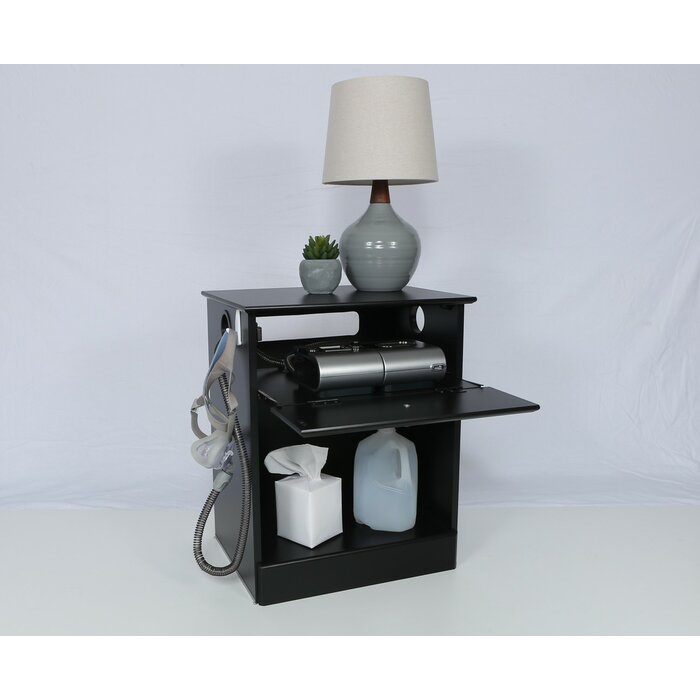 Black Manufactured Wood Nightstand