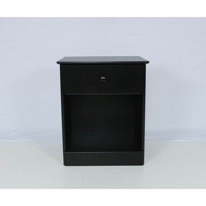 Black Manufactured Wood Nightstand