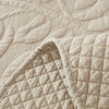 3 Piece Cotton Oversized Bedspread Quilt Set Tmonica - Natural Beige - King - Cal King