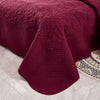 3 Piece Cotton Oversized Bedspread Quilt Set Tmonica - Wine Burgundy - Queen