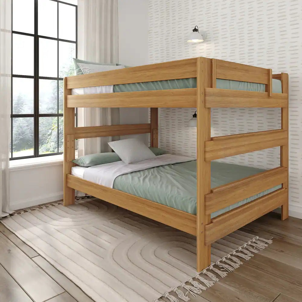 Farmhouse Queen over Queen Bunk Bed - Matte Pecan - 2 BOXES