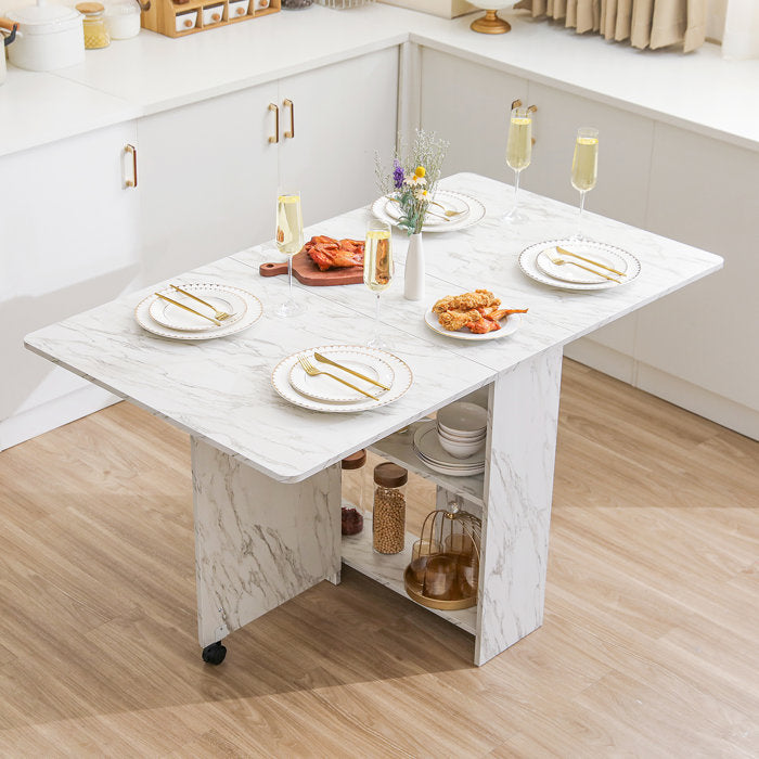 White Marble Mccorkle Extendable Dining Table