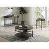 1 Open Shelf Round Coffee Table with Metal Legs, Black