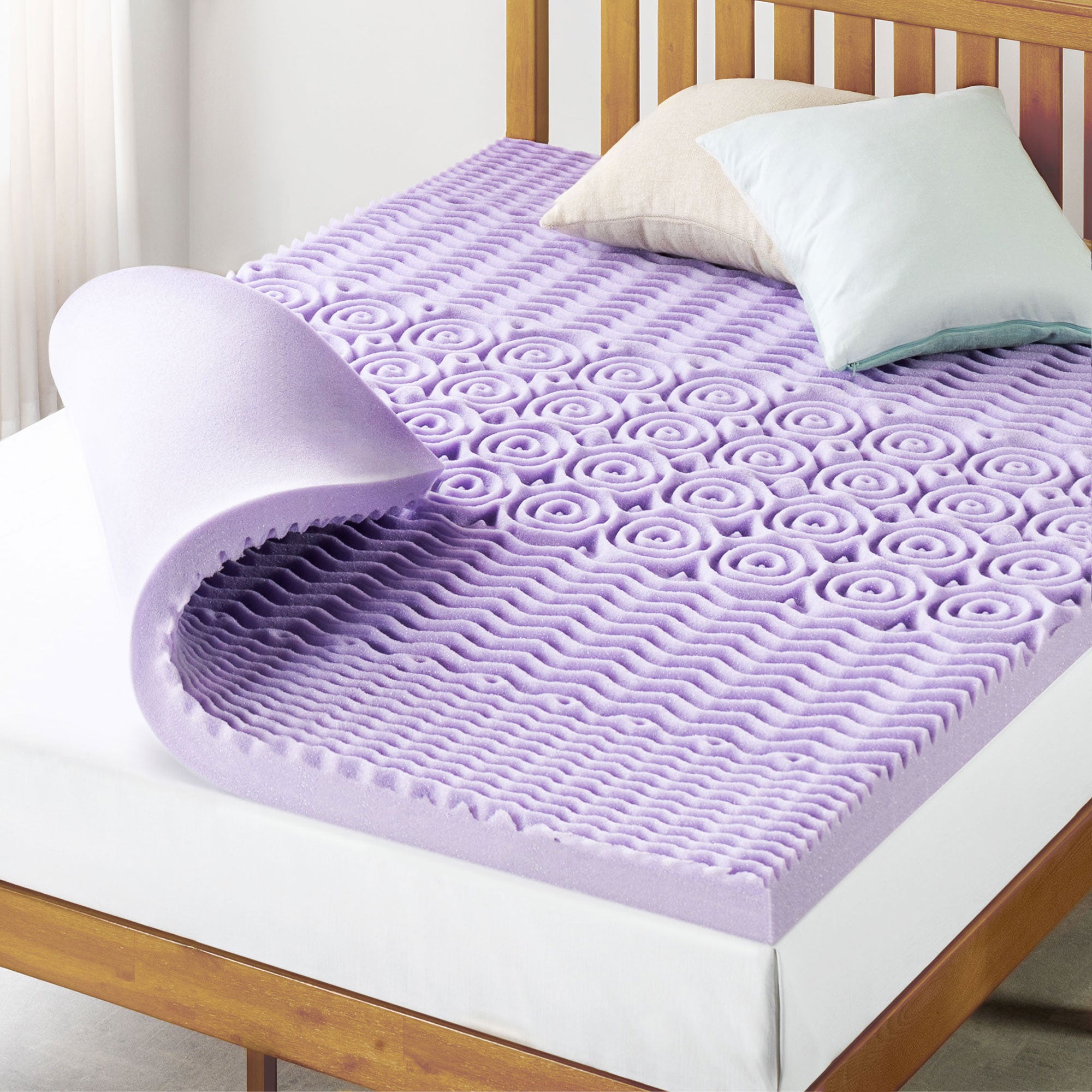 Zone Memory Foam Mattress Topper with Lavender Infusion, Queen