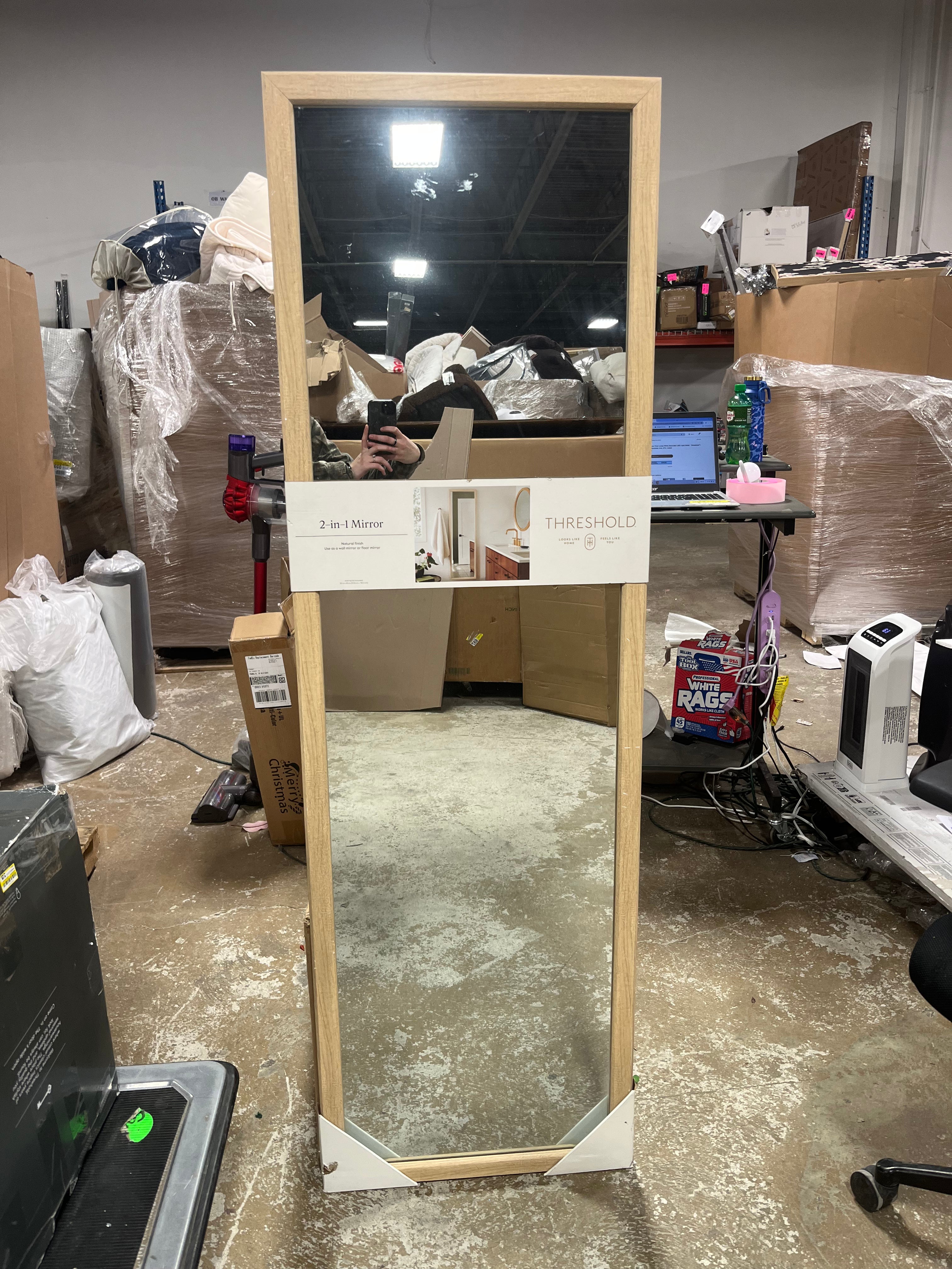 2-in-1 Wall or Floor Mirror- Unopened