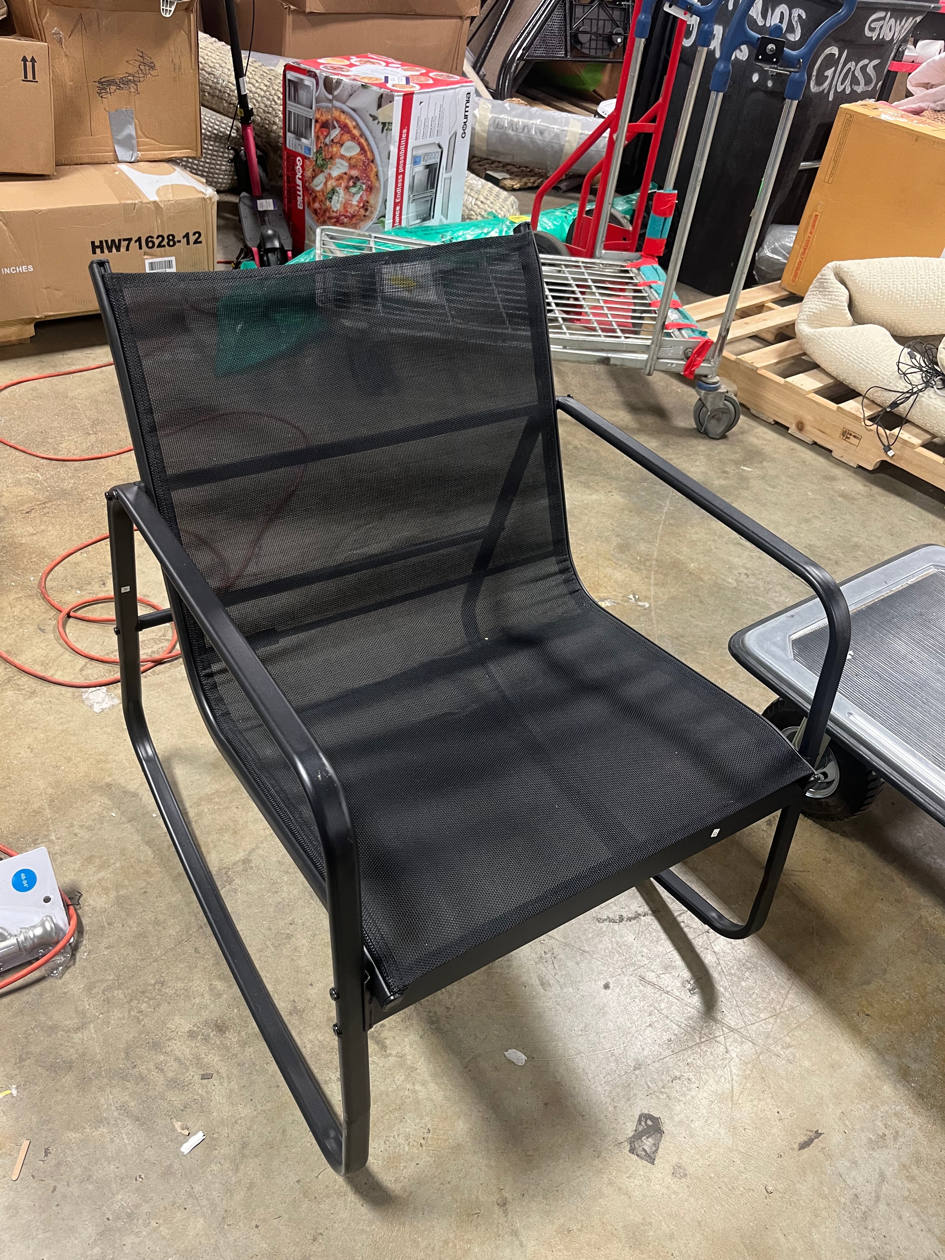 1-Piece Rocking Bistro Chairs for Porch Yard Balcony-Black