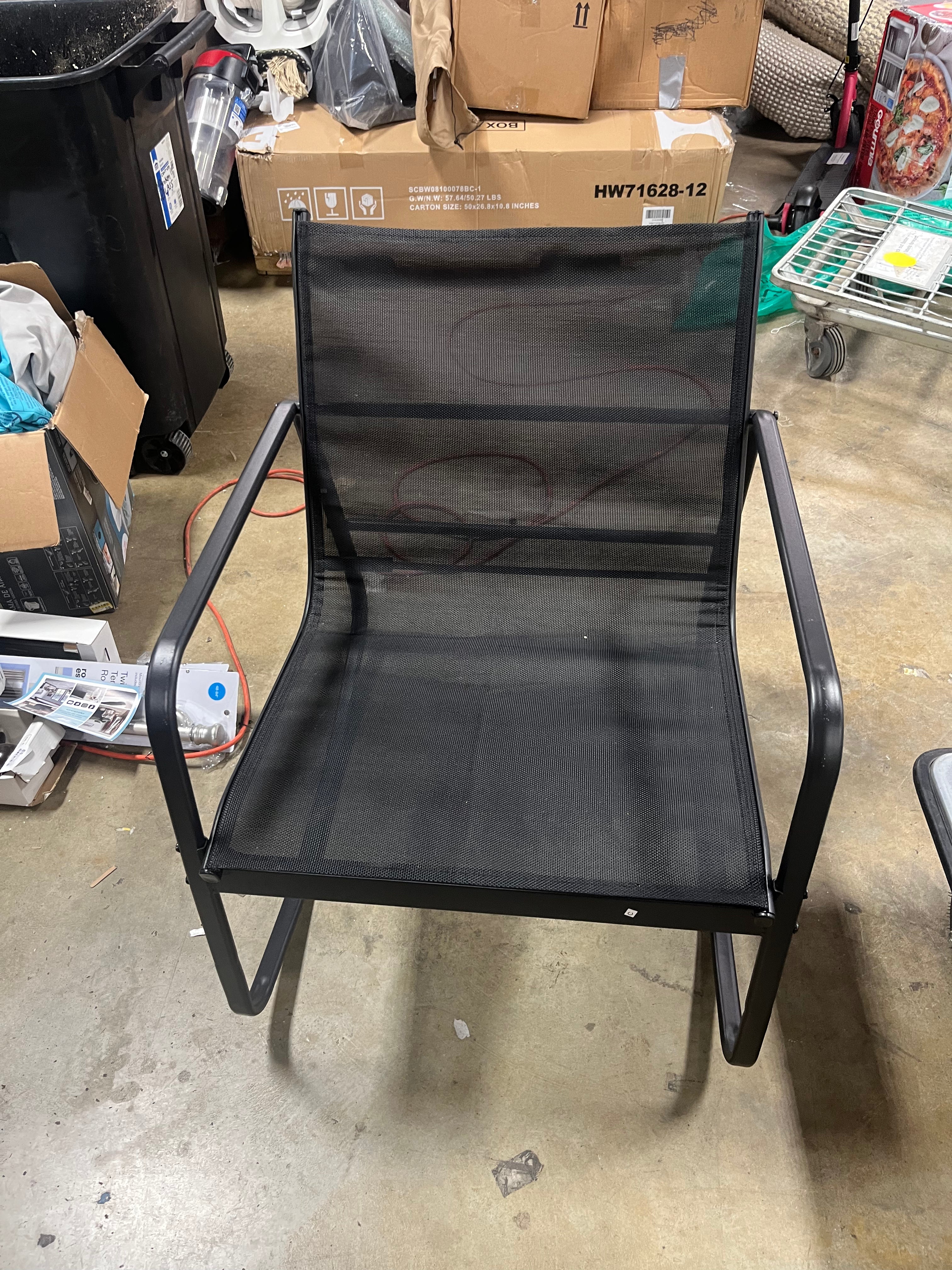 1-Piece Rocking Bistro Chairs for Porch Yard Balcony-Black