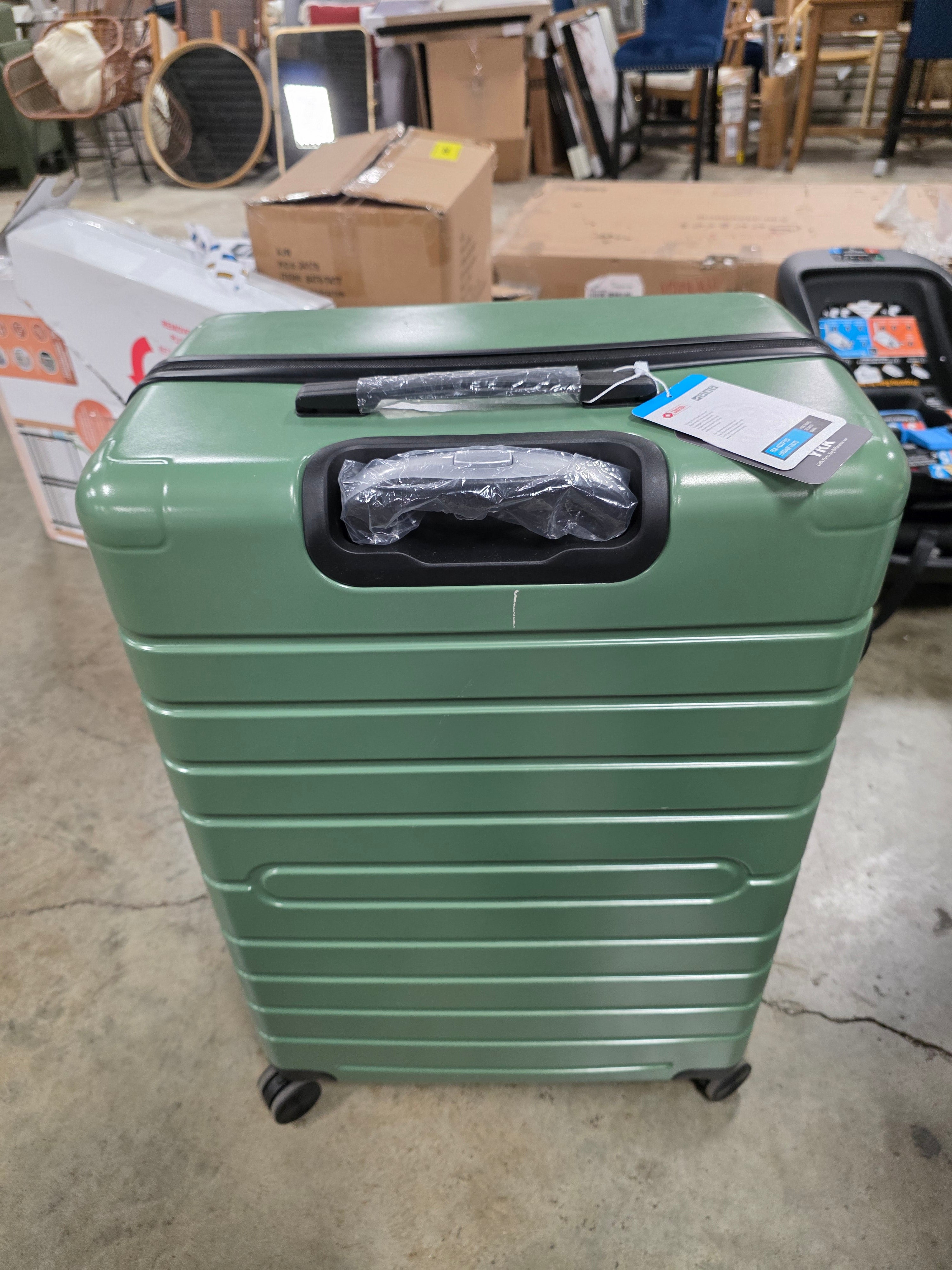 3 Piece Luggage Set - Hardside Luggage Sets with Spinner Wheels, PC + ABS Durable Lightweight Hardshell Suitcase Set with TSA Lock (Green)