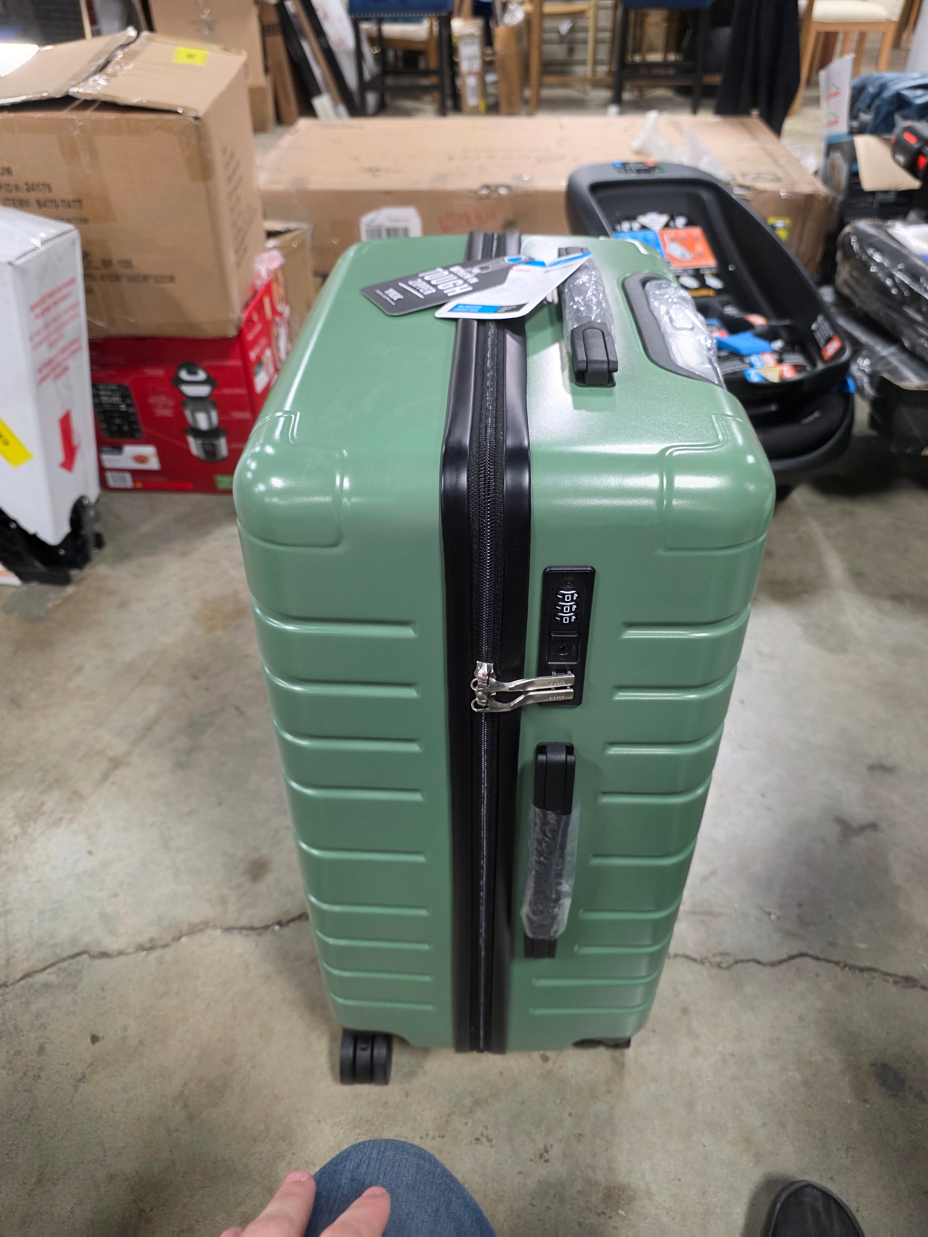 3 Piece Luggage Set - Hardside Luggage Sets with Spinner Wheels, PC + ABS Durable Lightweight Hardshell Suitcase Set with TSA Lock (Green)