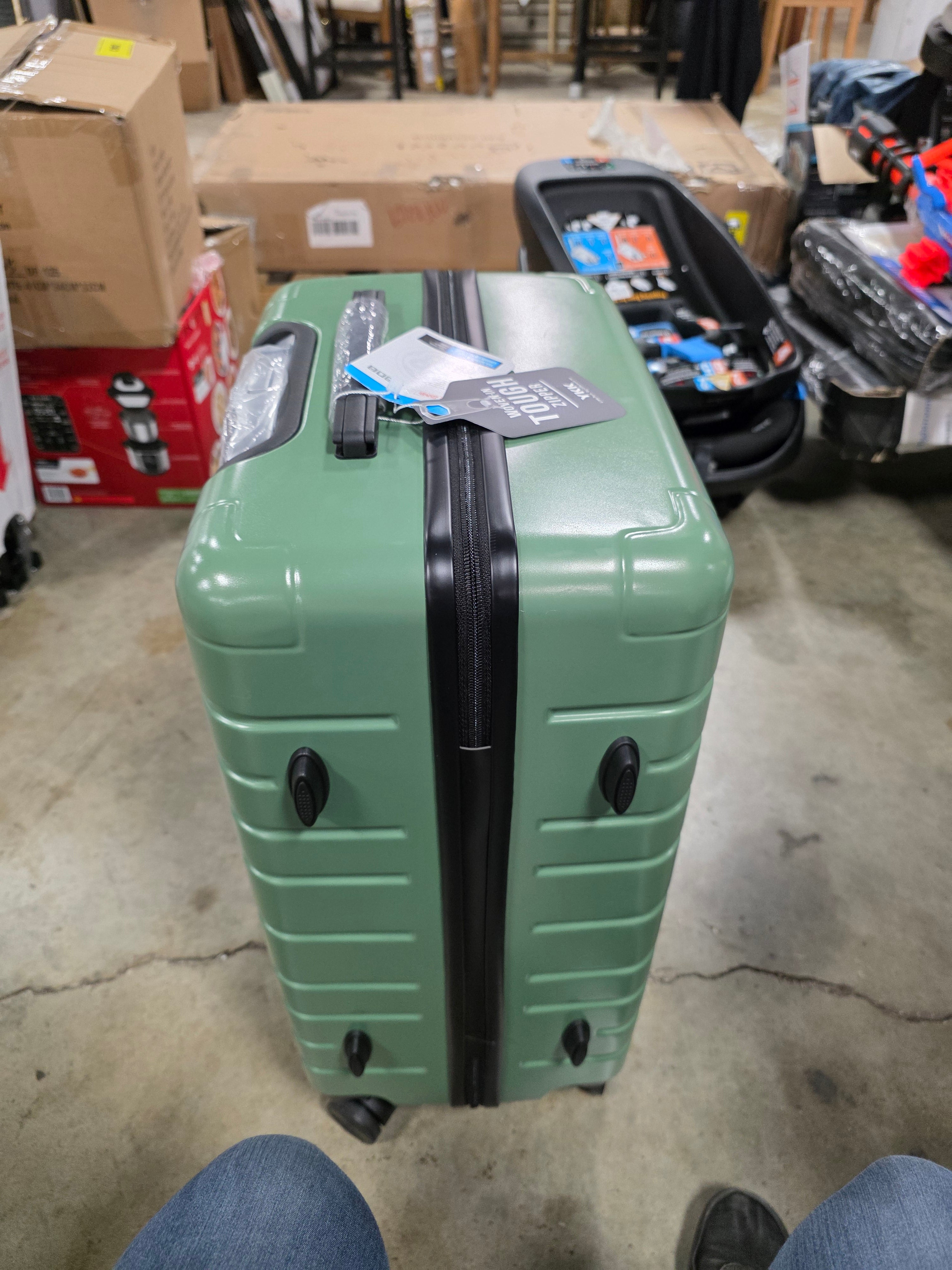3 Piece Luggage Set - Hardside Luggage Sets with Spinner Wheels, PC + ABS Durable Lightweight Hardshell Suitcase Set with TSA Lock (Green)