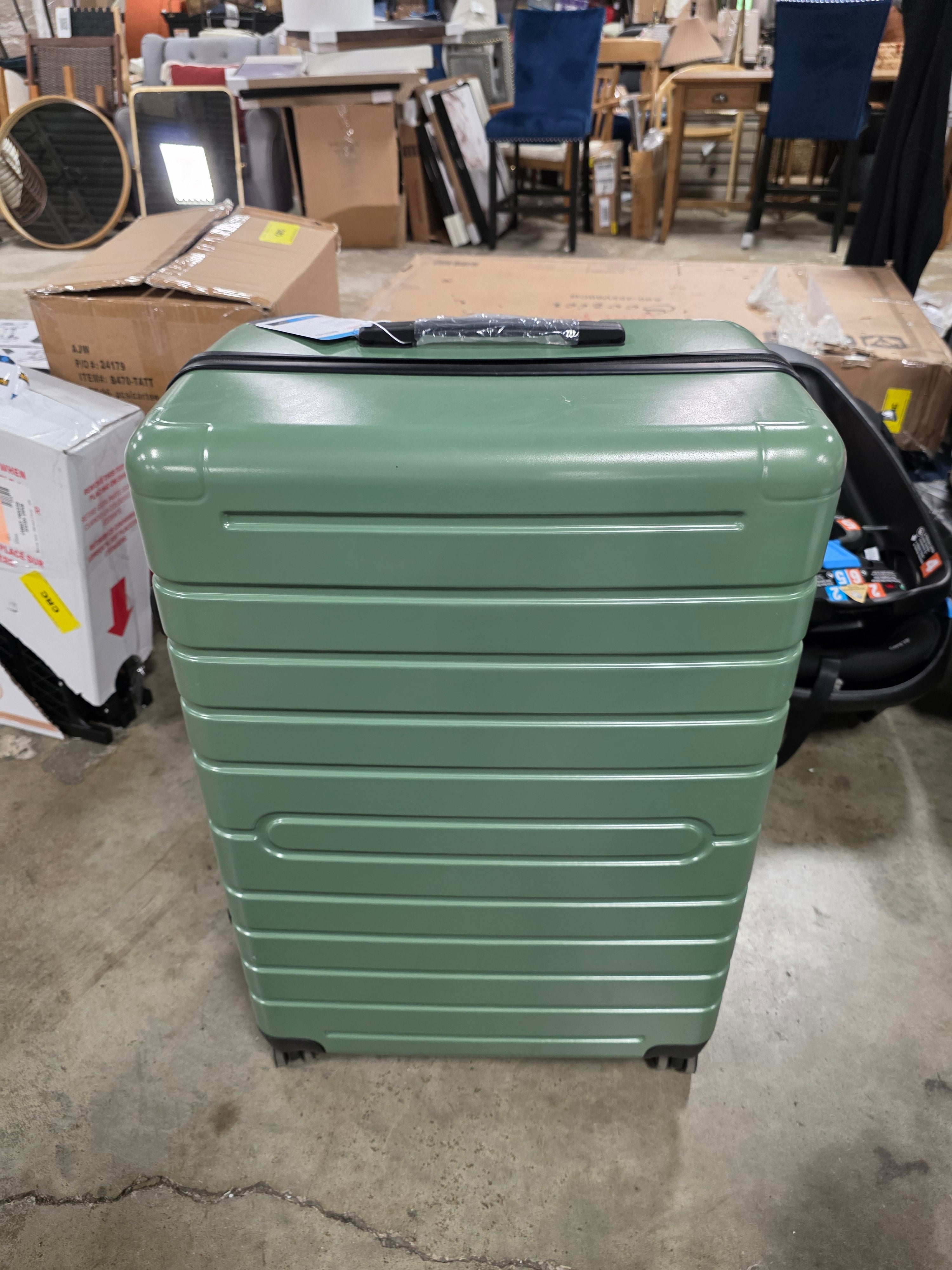 3 Piece Luggage Set - Hardside Luggage Sets with Spinner Wheels, PC + ABS Durable Lightweight Hardshell Suitcase Set with TSA Lock (Green)