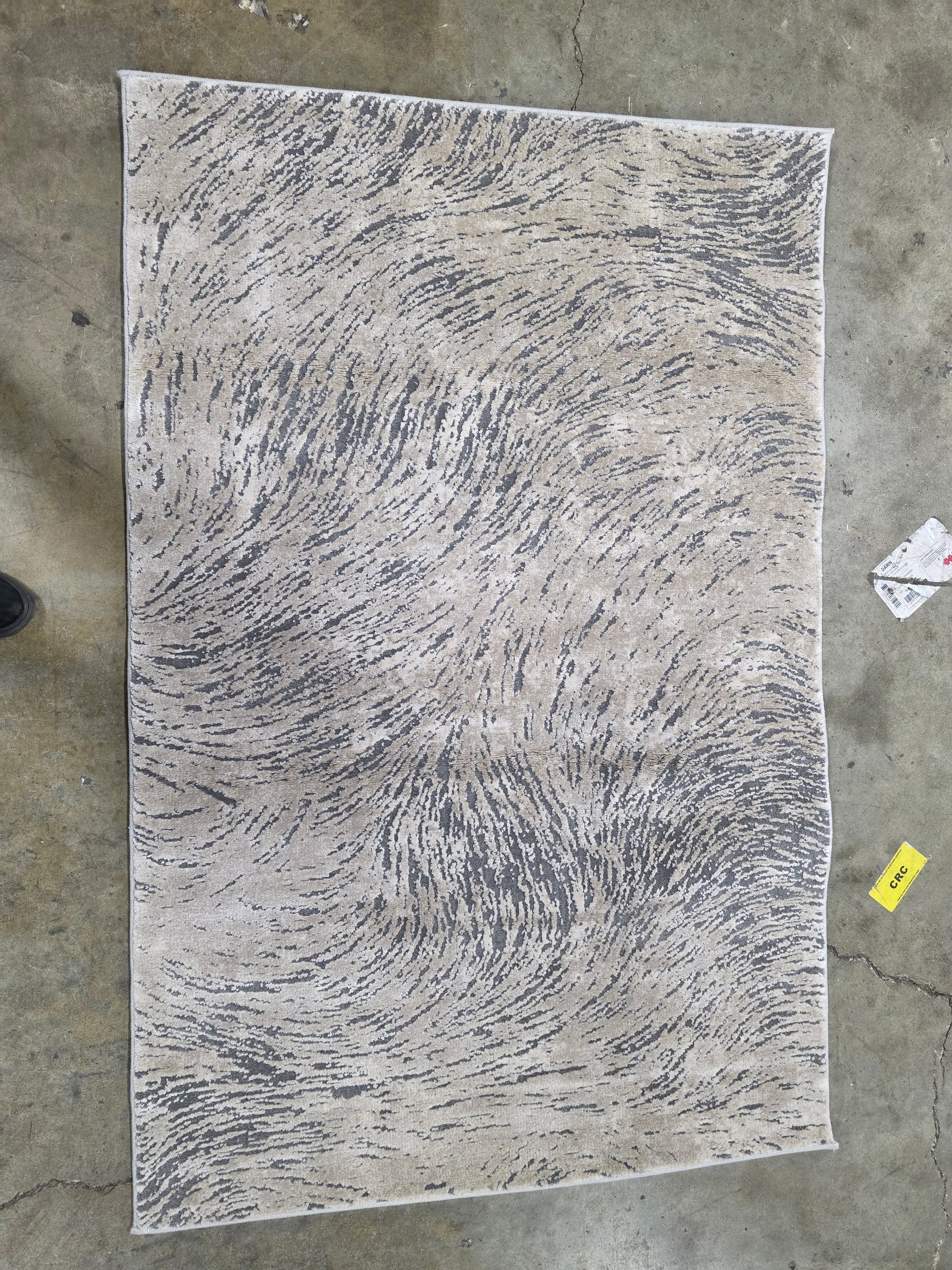Meadow Kisha Abstract Area Rug, Ivory/Grey, 3'3" x 5'