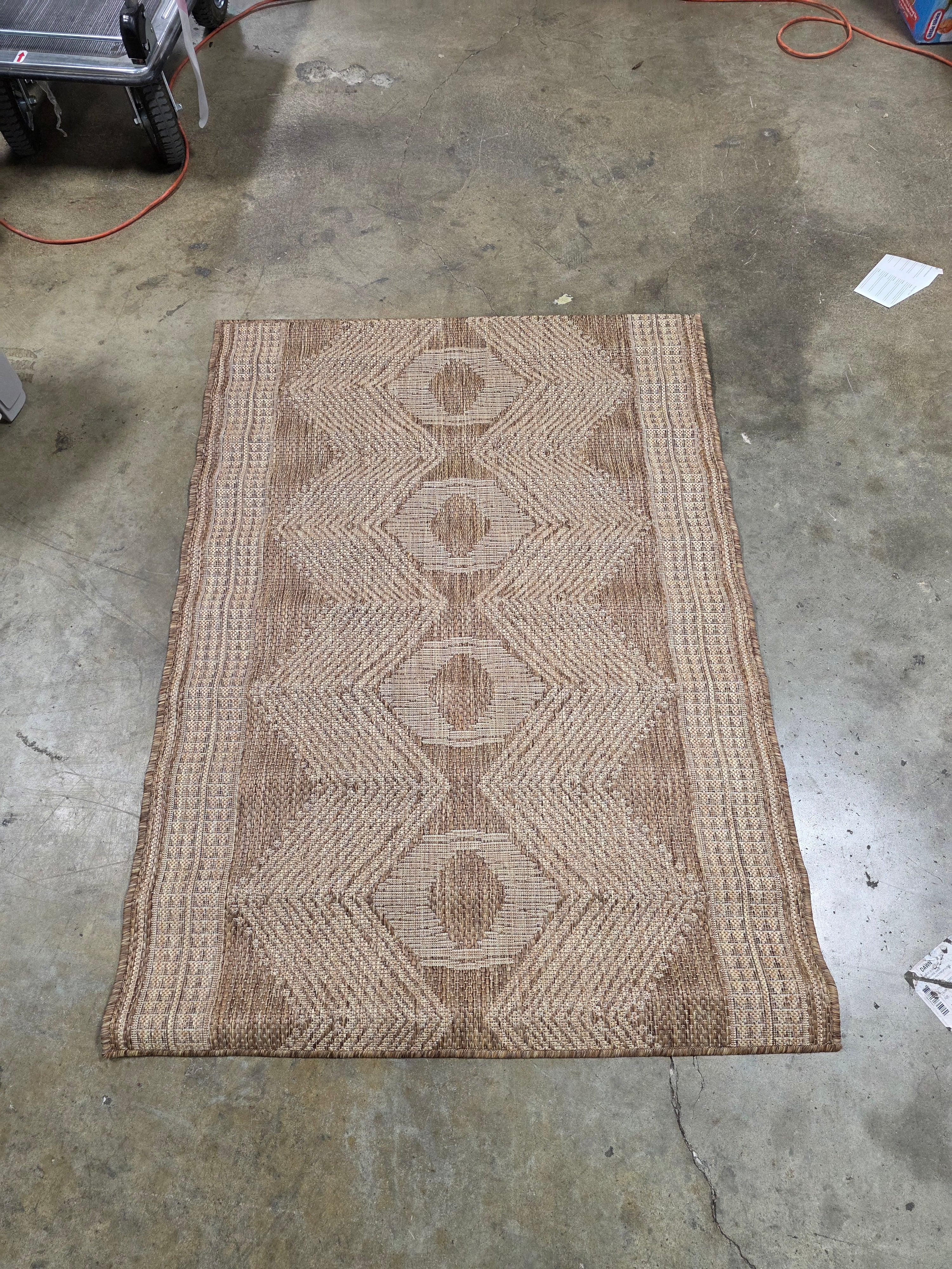 Leanne Geometric Jute and Wool Area Rug 3'x5'