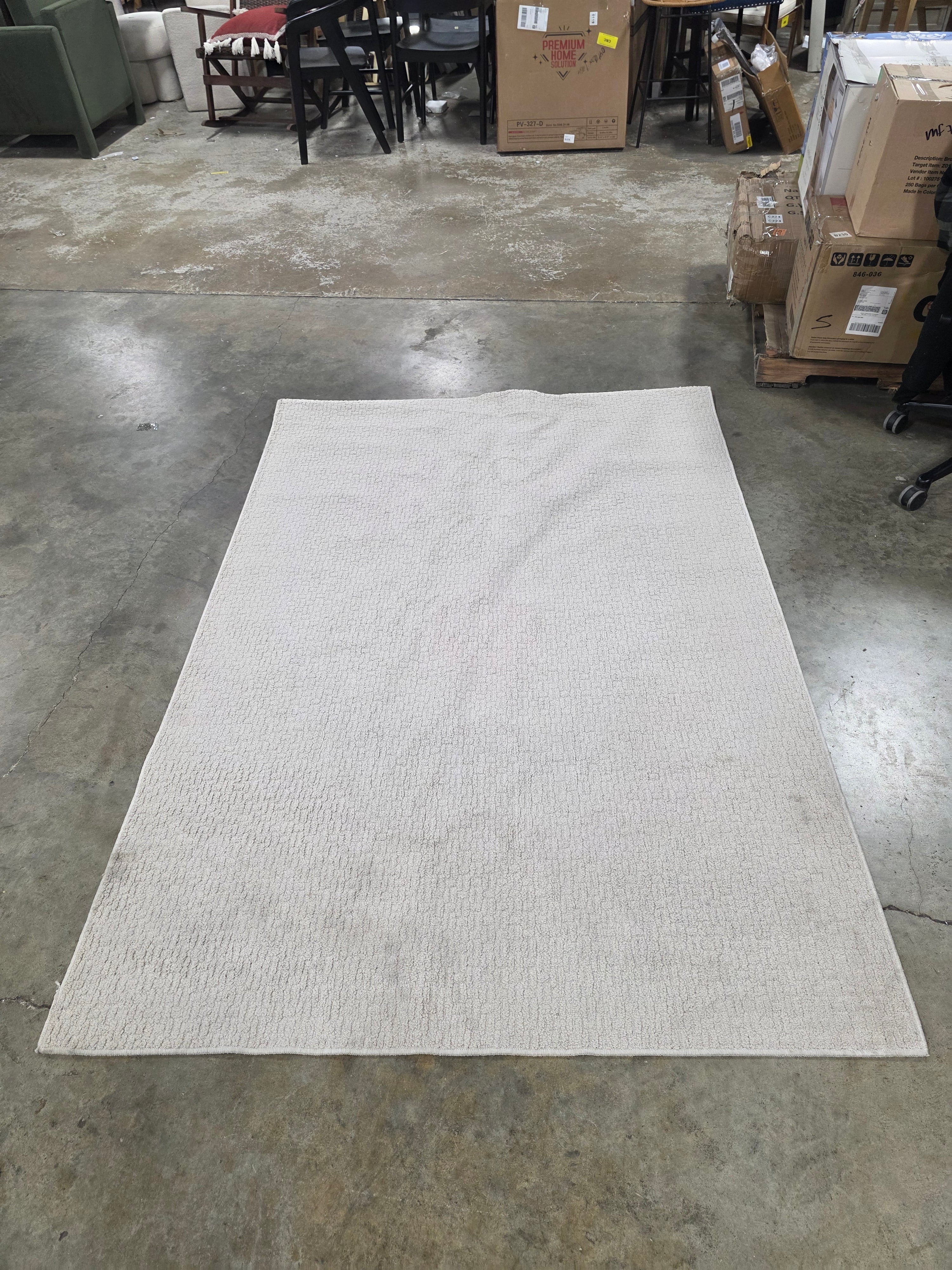 Washable Solid Machine Tufted Rug 5'x7'