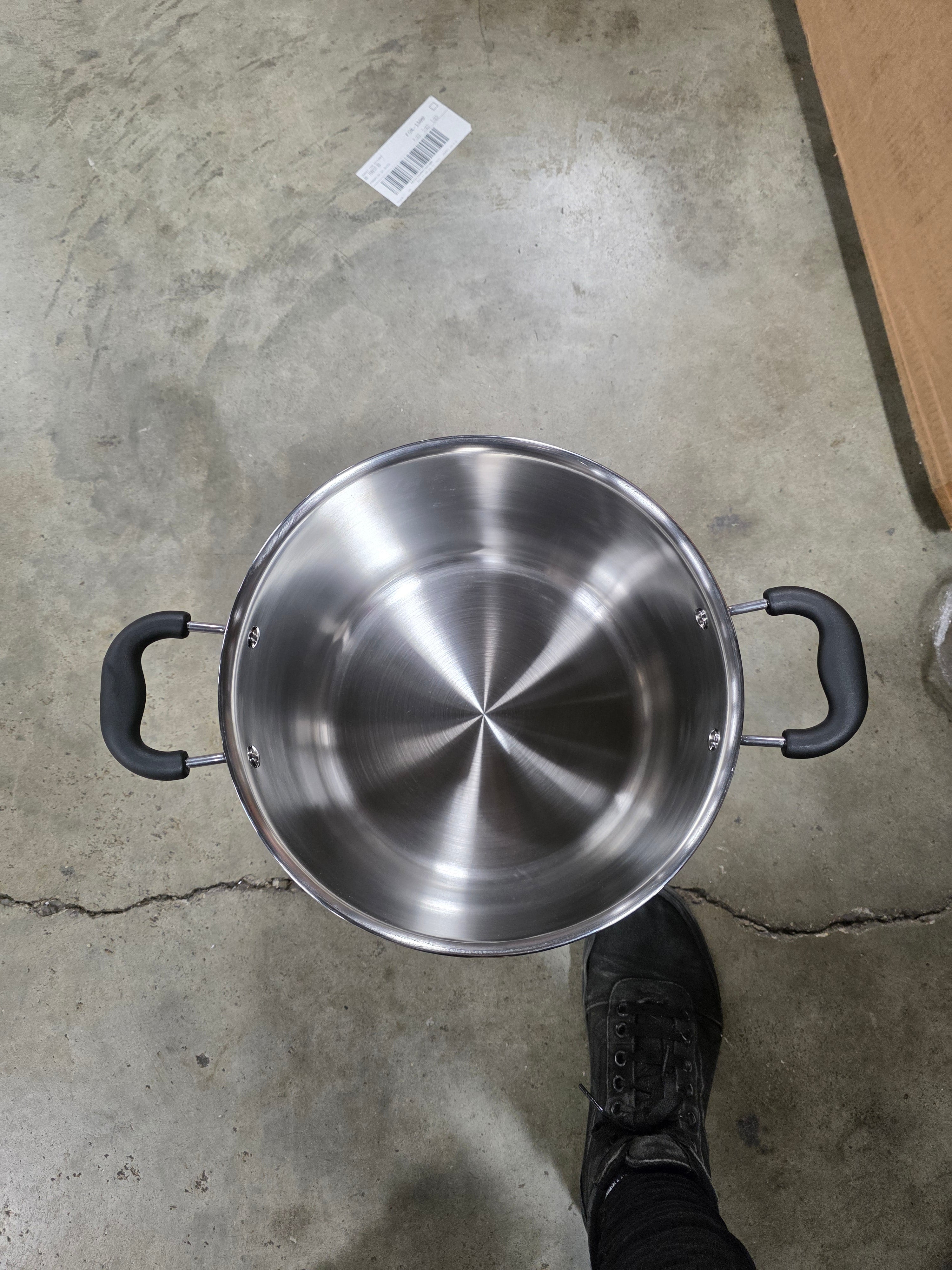 12qt Stock Pot with Lid, Stainless Steel Cookware: Vented Lid, Extra-Deep, Dishwasher & Oven Safe, Silicone Handle