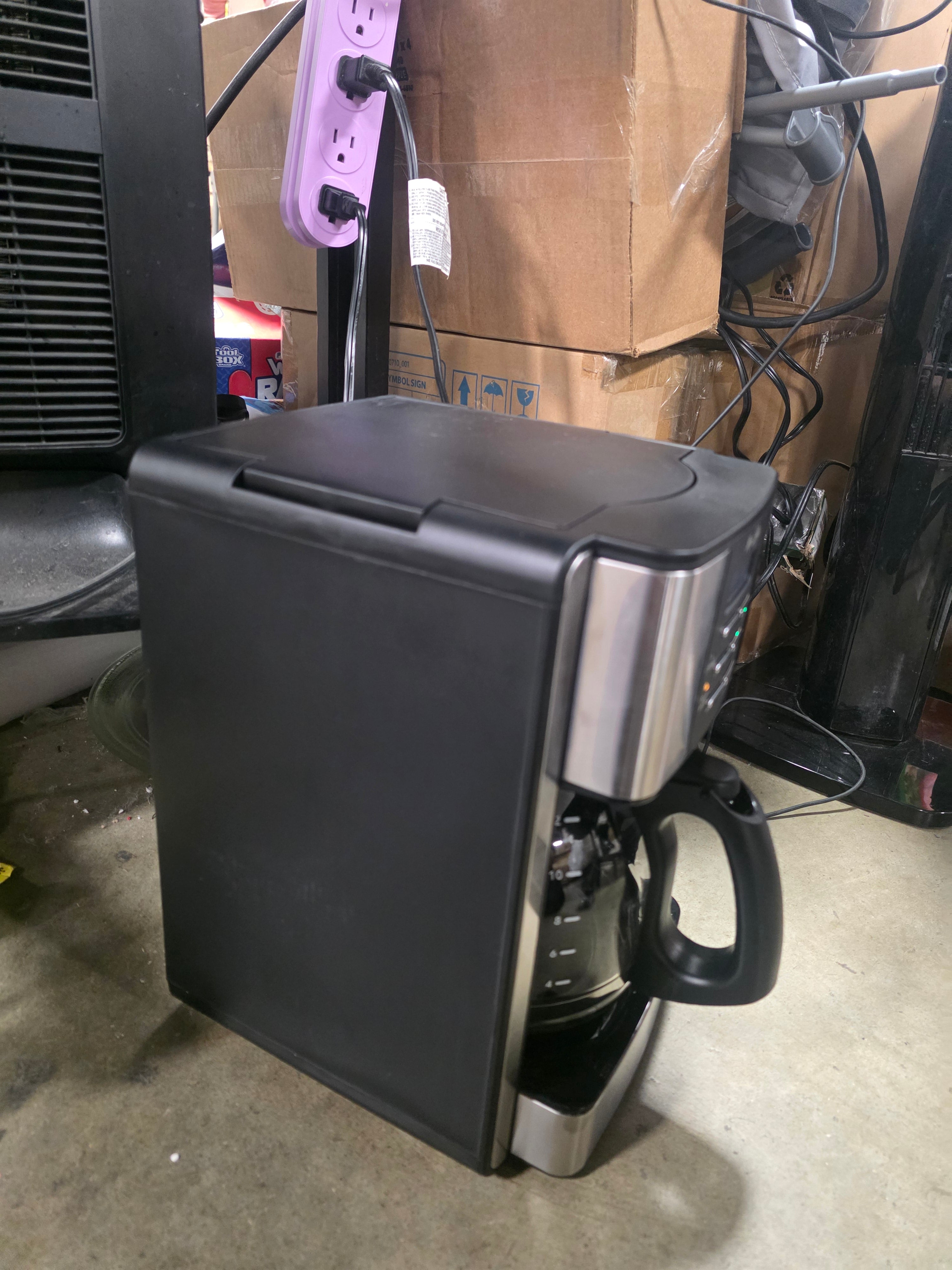 12-Cup Programable Coffee Maker Black/Stainless Steel: Drip, Automatic Shut-Off, Dishwasher-Safe Parts