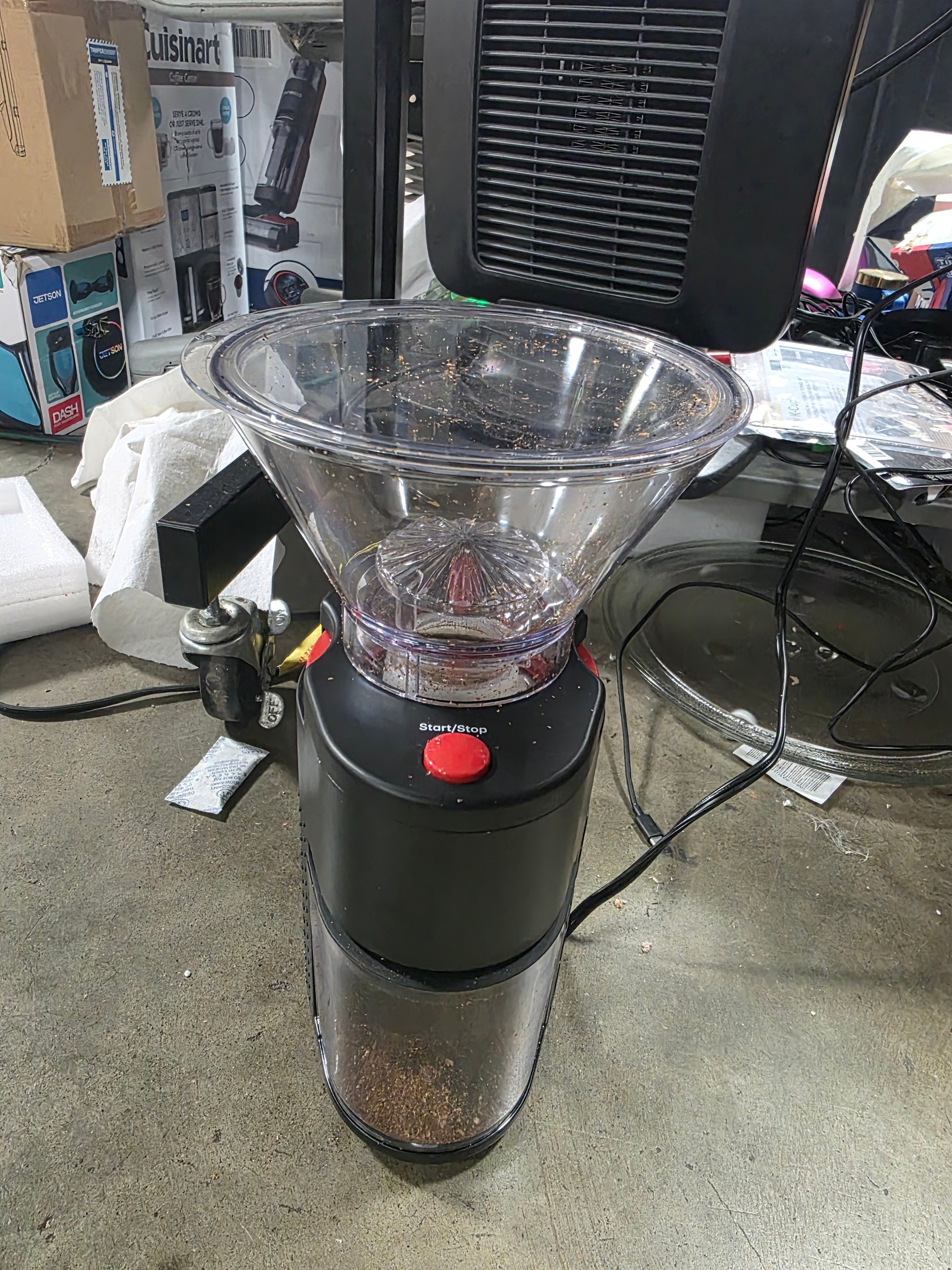 Bistro Conical Burr Electric Coffee Grinder Black: 12 Settings, Stainless Steel, BPA-Free, Coarse to Fine Grind