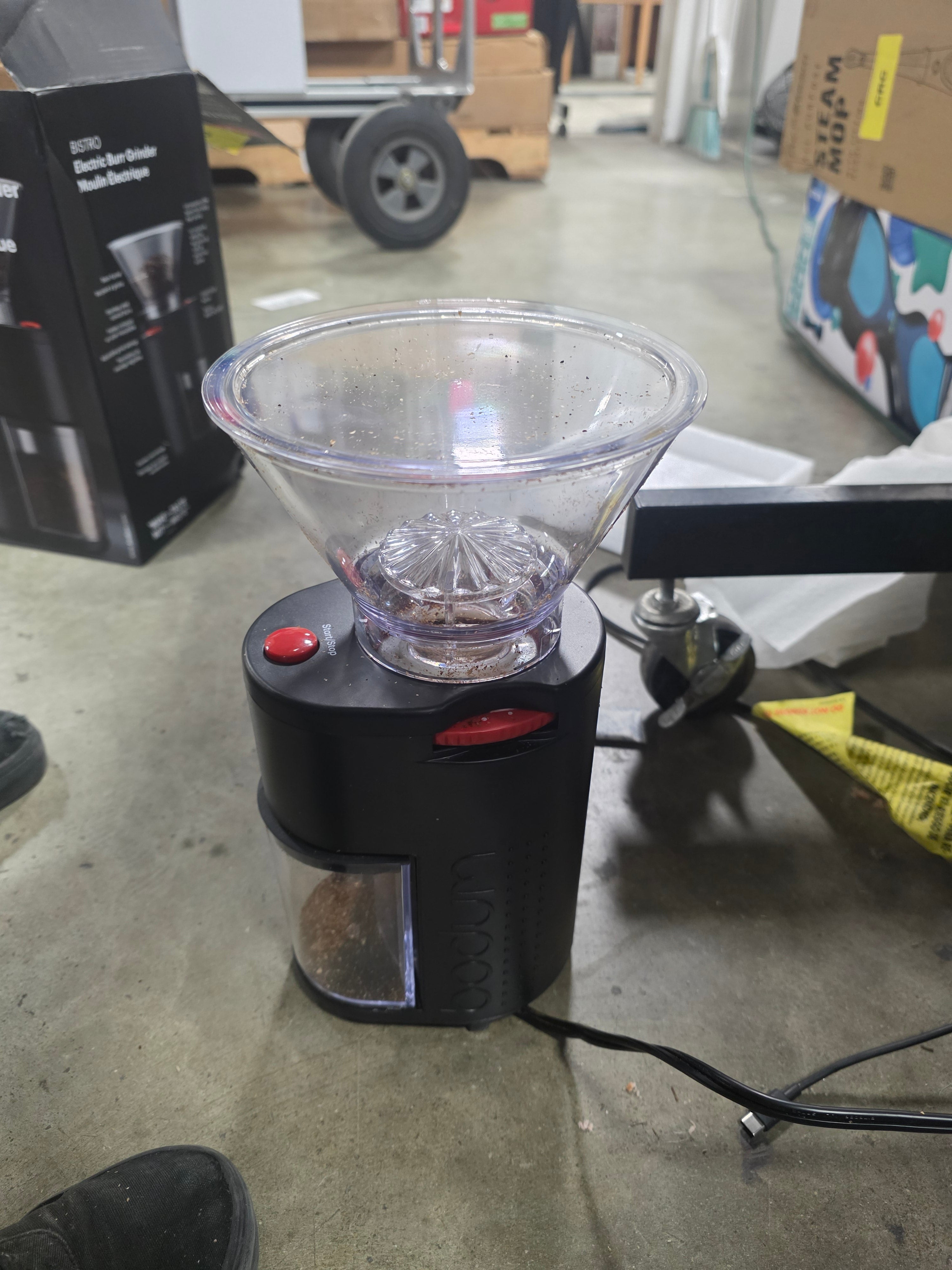 Bistro Conical Burr Electric Coffee Grinder Black: 12 Settings, Stainless Steel, BPA-Free, Coarse to Fine Grind