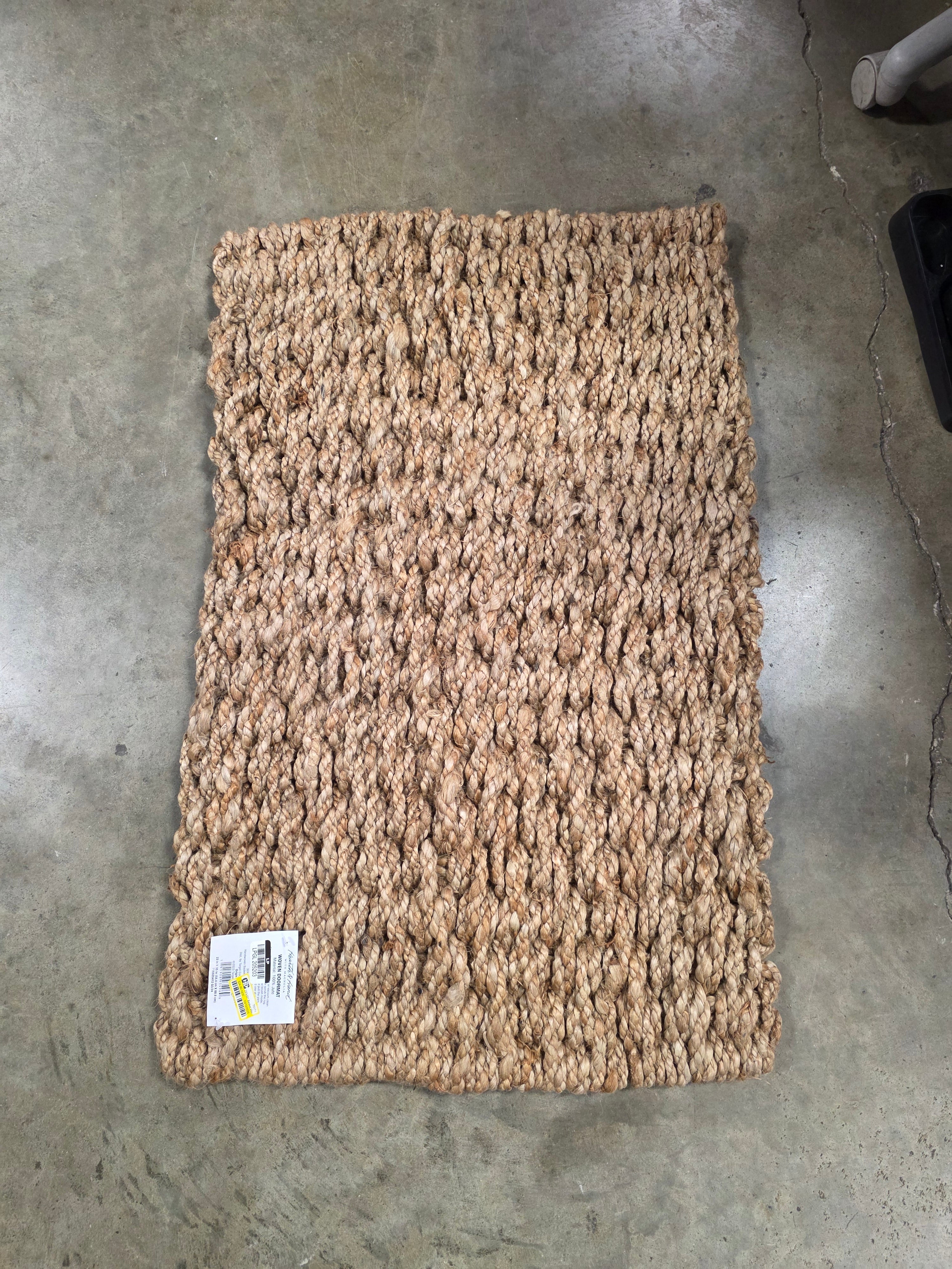 Basket Weave Jute Doormat Natural 23"x35"