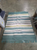 5'x7' Textural Stripe Rectangular Woven Outdoor Area Rug Light Green