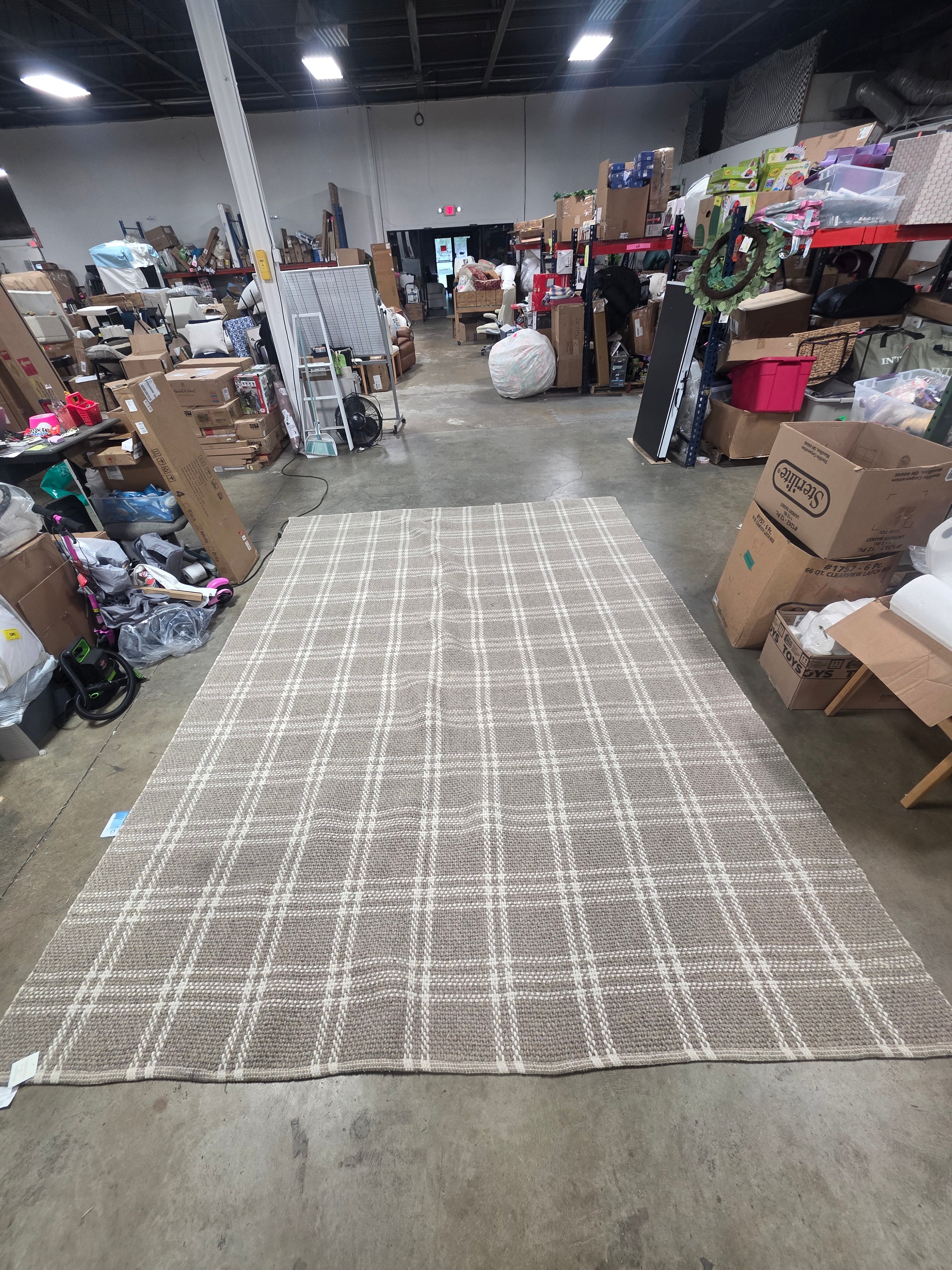 Cottonwood Handwoven Plaid Wool/Cotton Area Rug 9'x12'