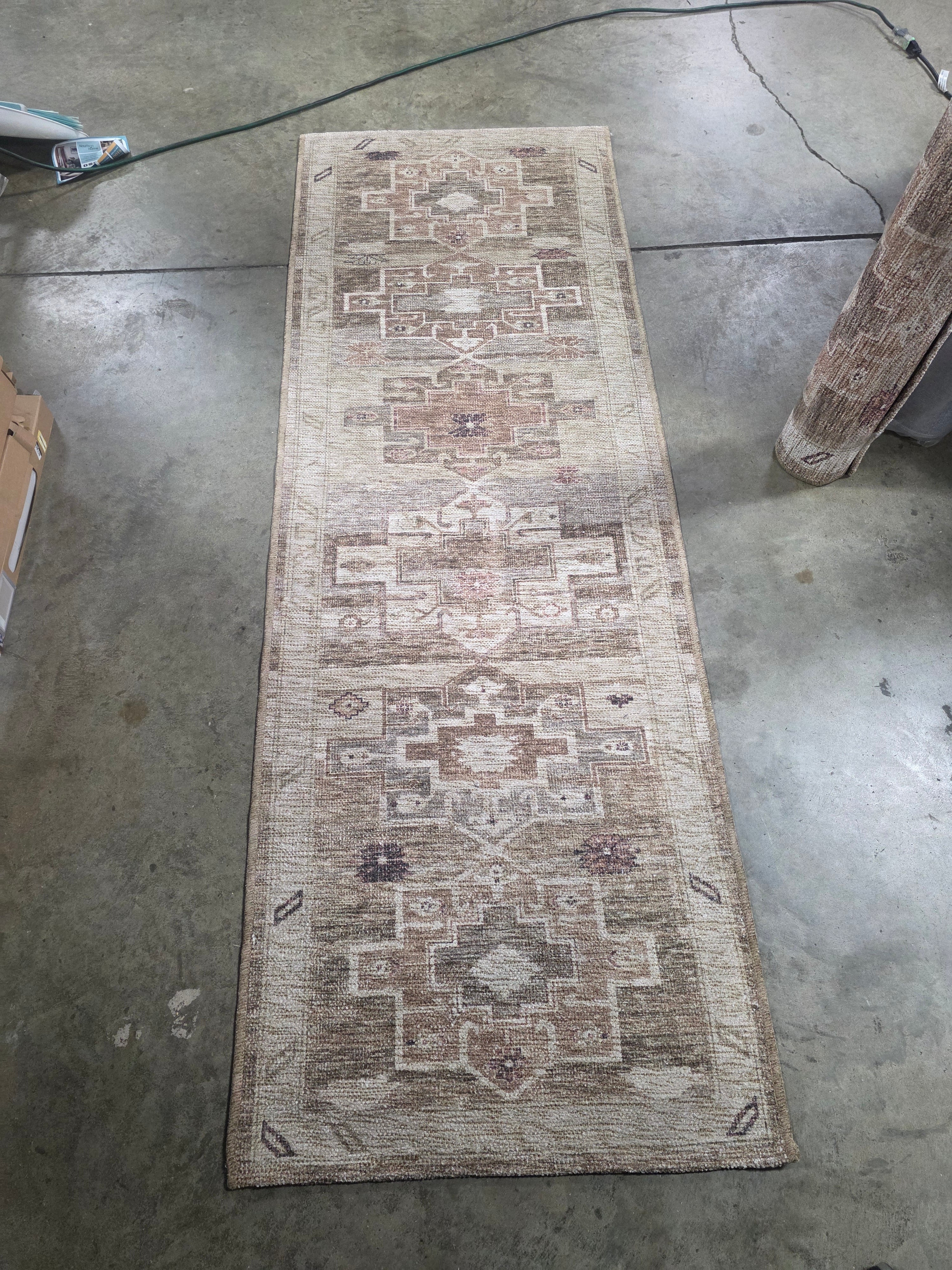Caravan Geometric Woven Runner Tan 2'4"x7'