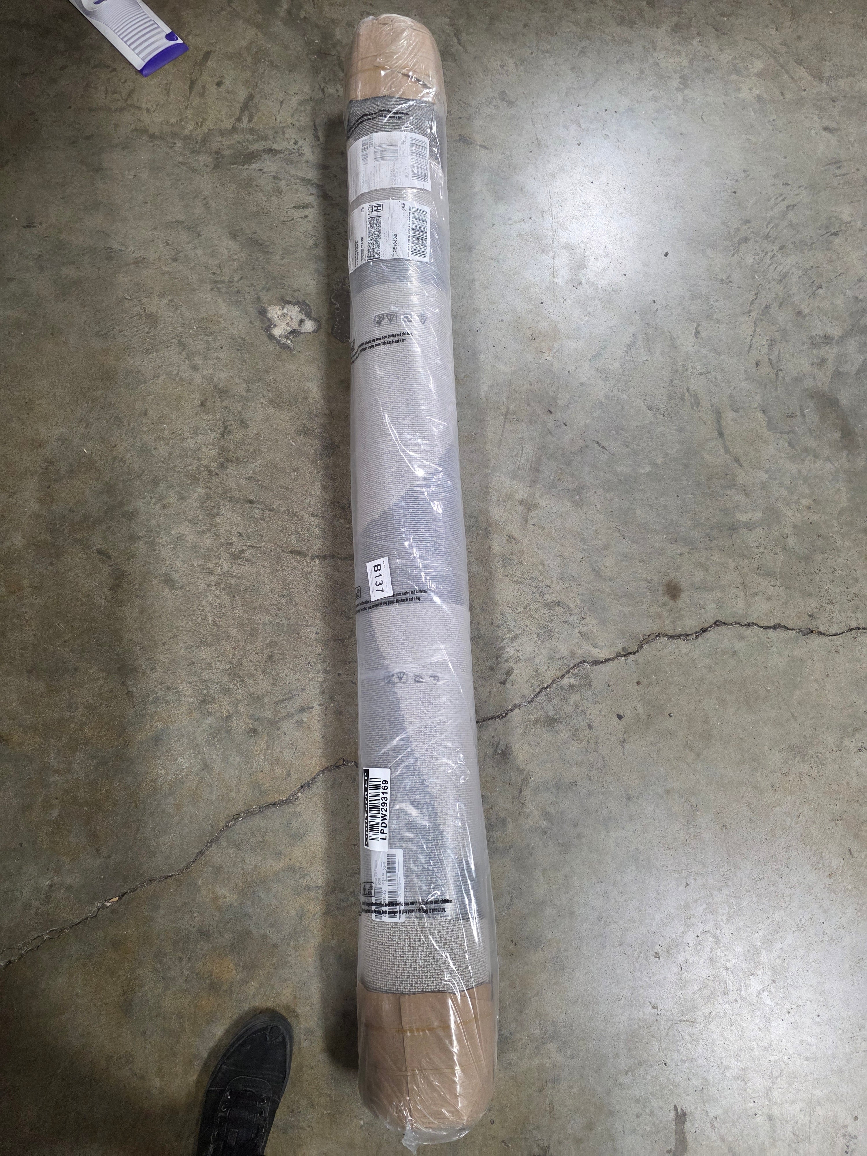 Abstract Inkblot Rug Black/White 5'x7'