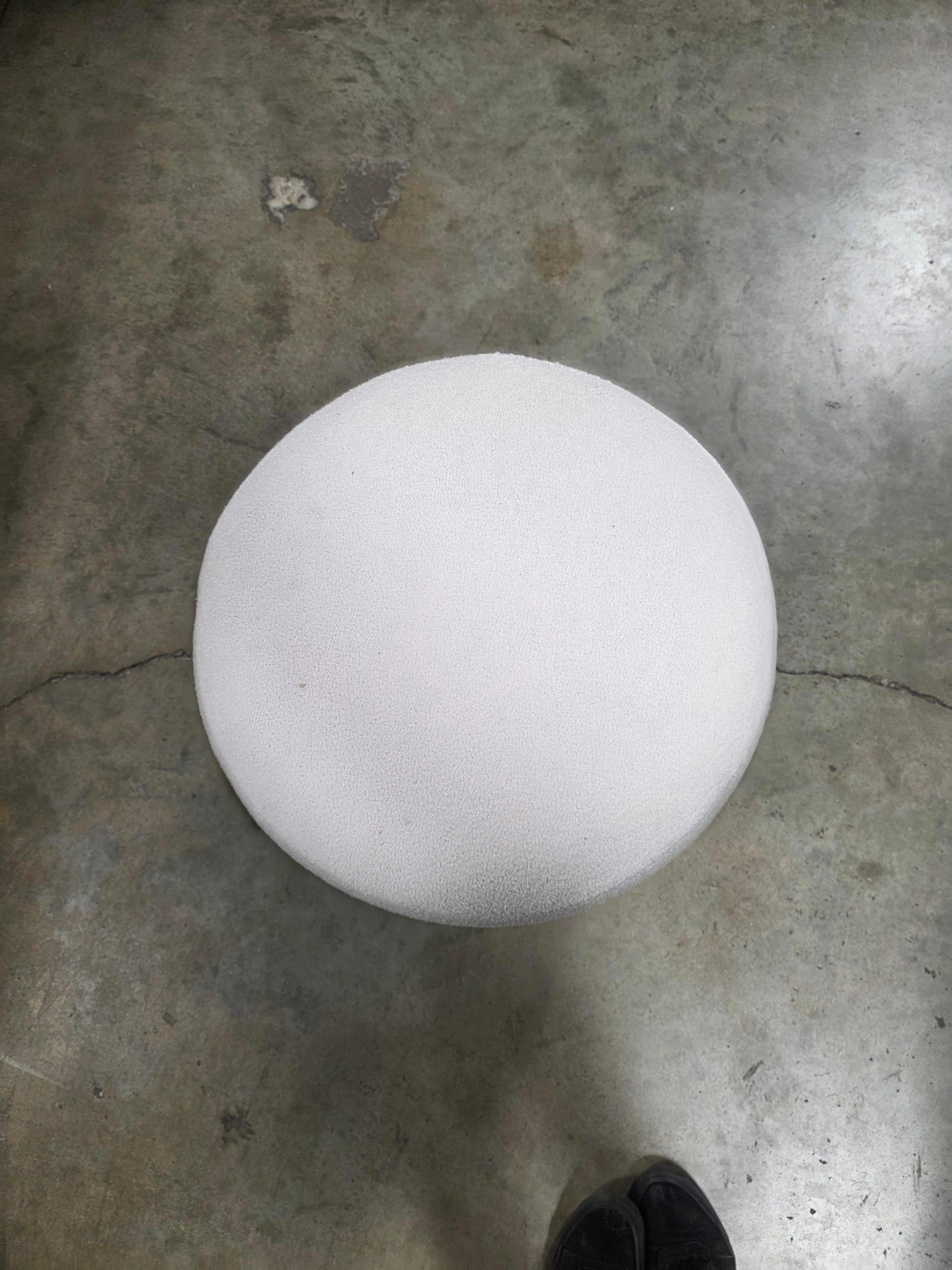 Boucle Fully Upholstered Accent Ottoman Stool