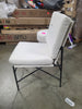 Fabric & Metal Armless Dining Chair - Cream/Black