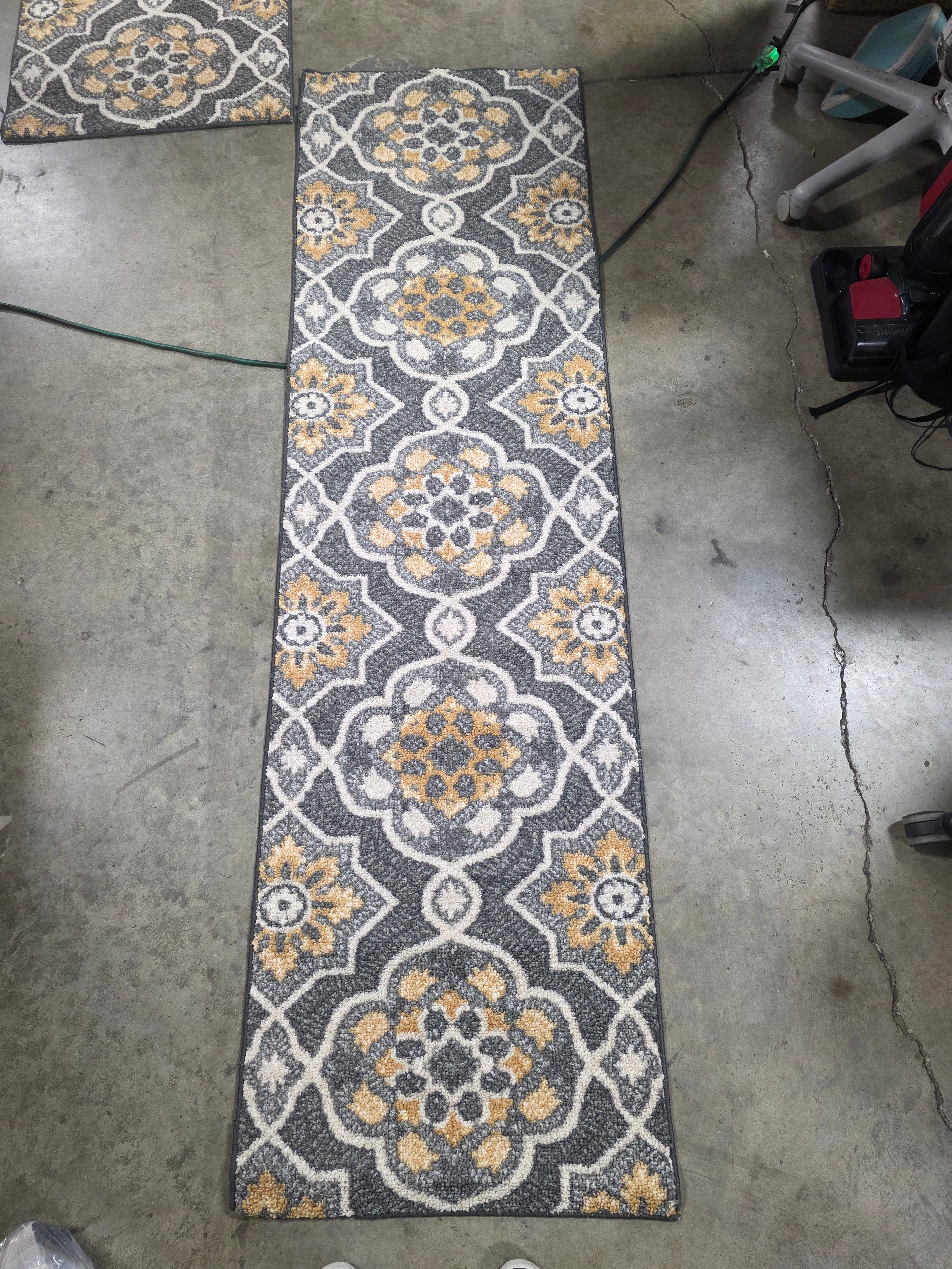 Washable Rowena Rug Charcoal Gray 2'x7' Runner