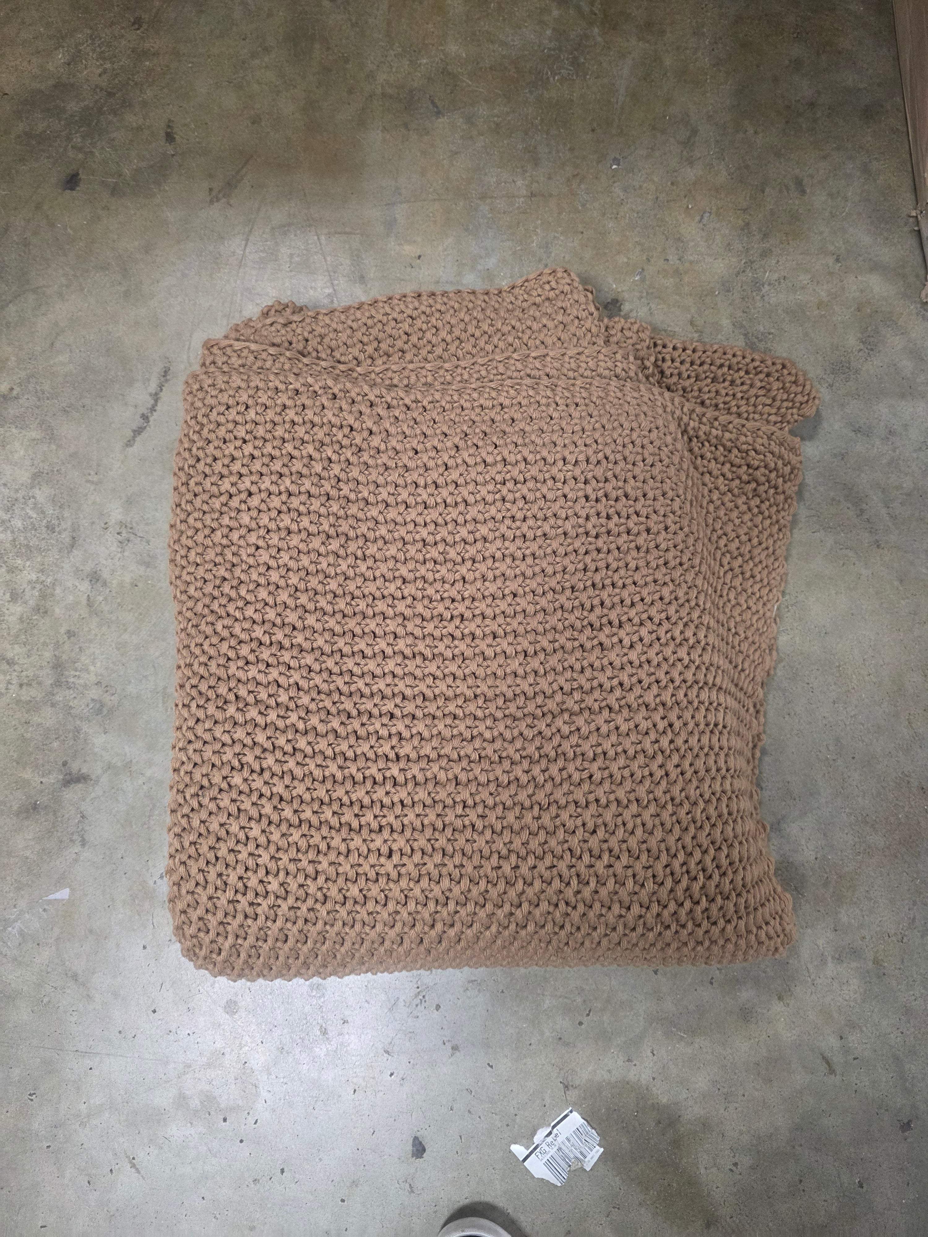 Chunky Knit Bed Blanket - Full/Queen