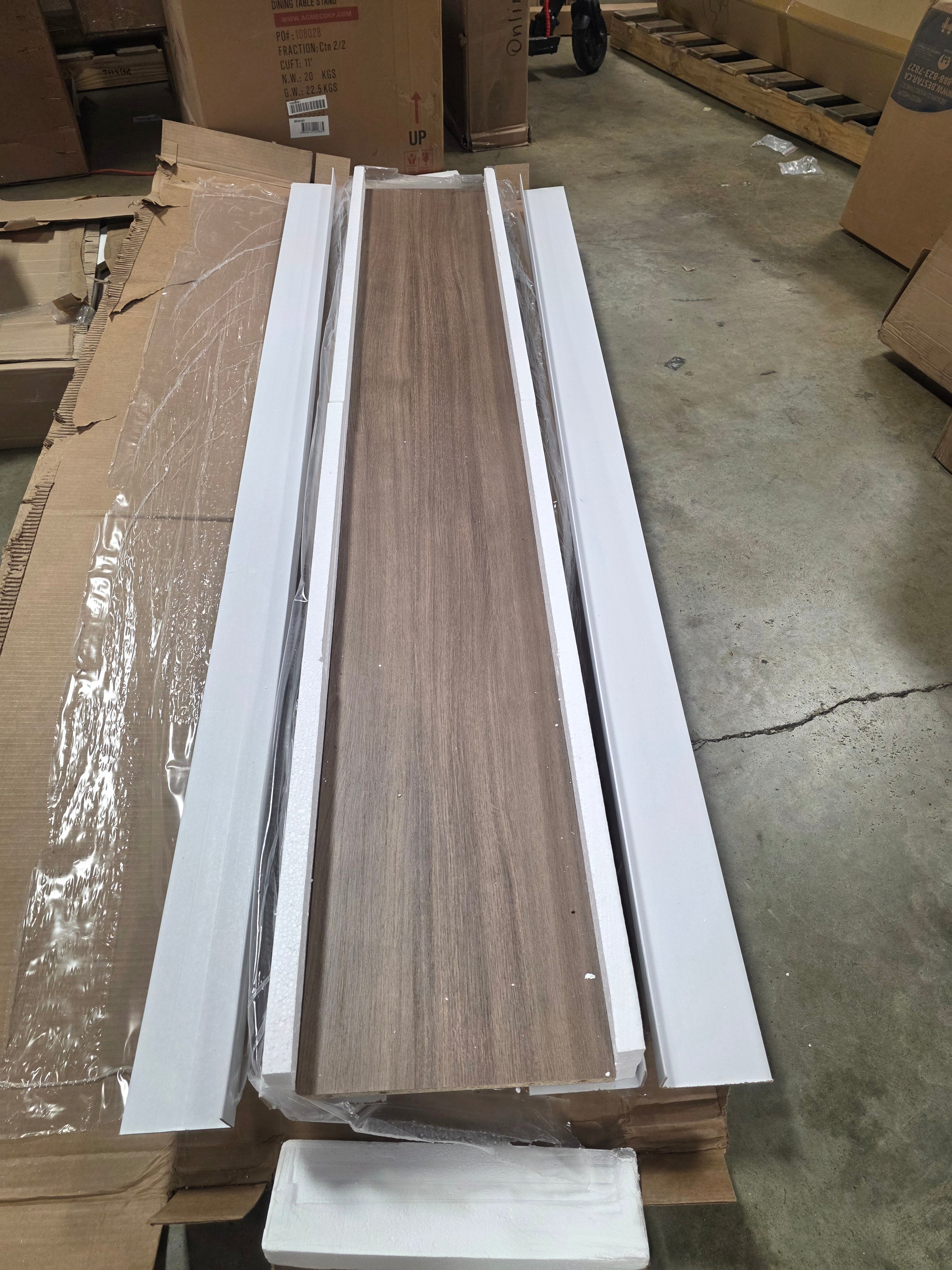 Malibu Brown Oak Wood Frame Queen Size Platform Bed - BOTTOM FRAME ONLY