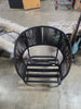 1-Piece Mackworth Rope Outdoor Patio Club Chairs Black - Weather-Resistant Steel Frame, Polyester Cushions