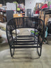 1-Piece Mackworth Rope Outdoor Patio Club Chairs Black - Weather-Resistant Steel Frame, Polyester Cushions