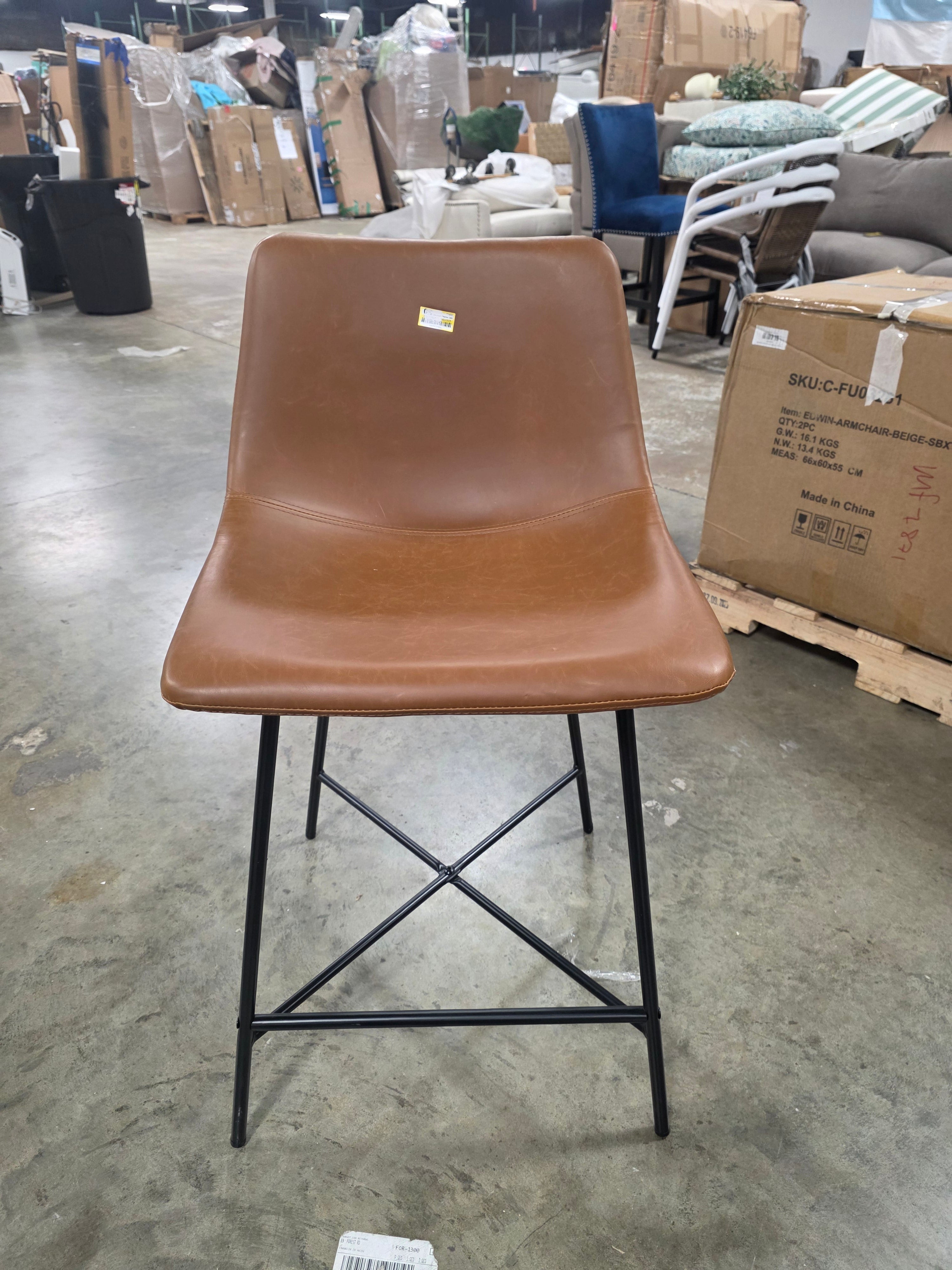 1 Piece Upholstered Counter Height Barstool