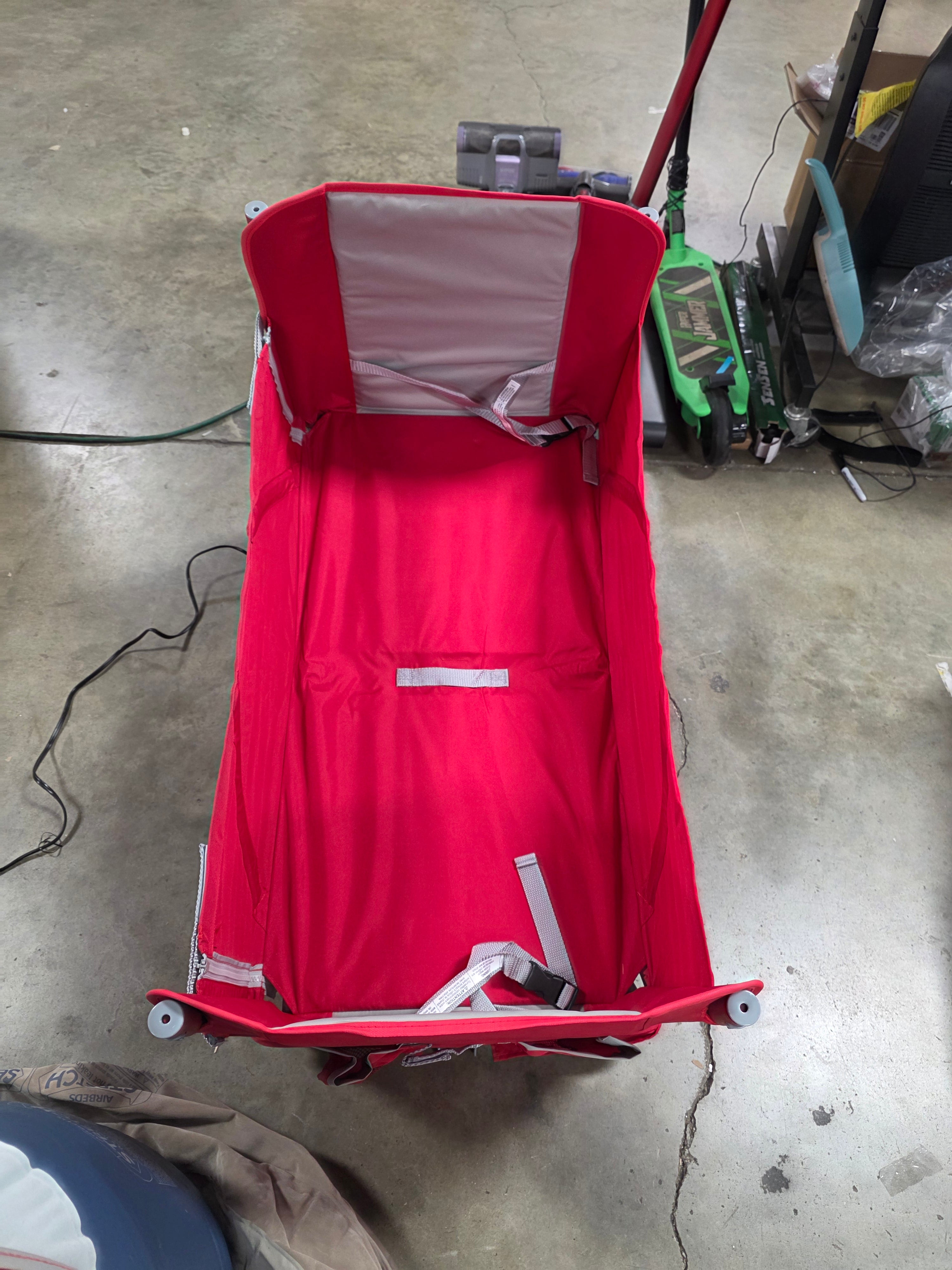 3 in 1 EZ Fold Wagon with Canopy - Red: Steel & Nylon