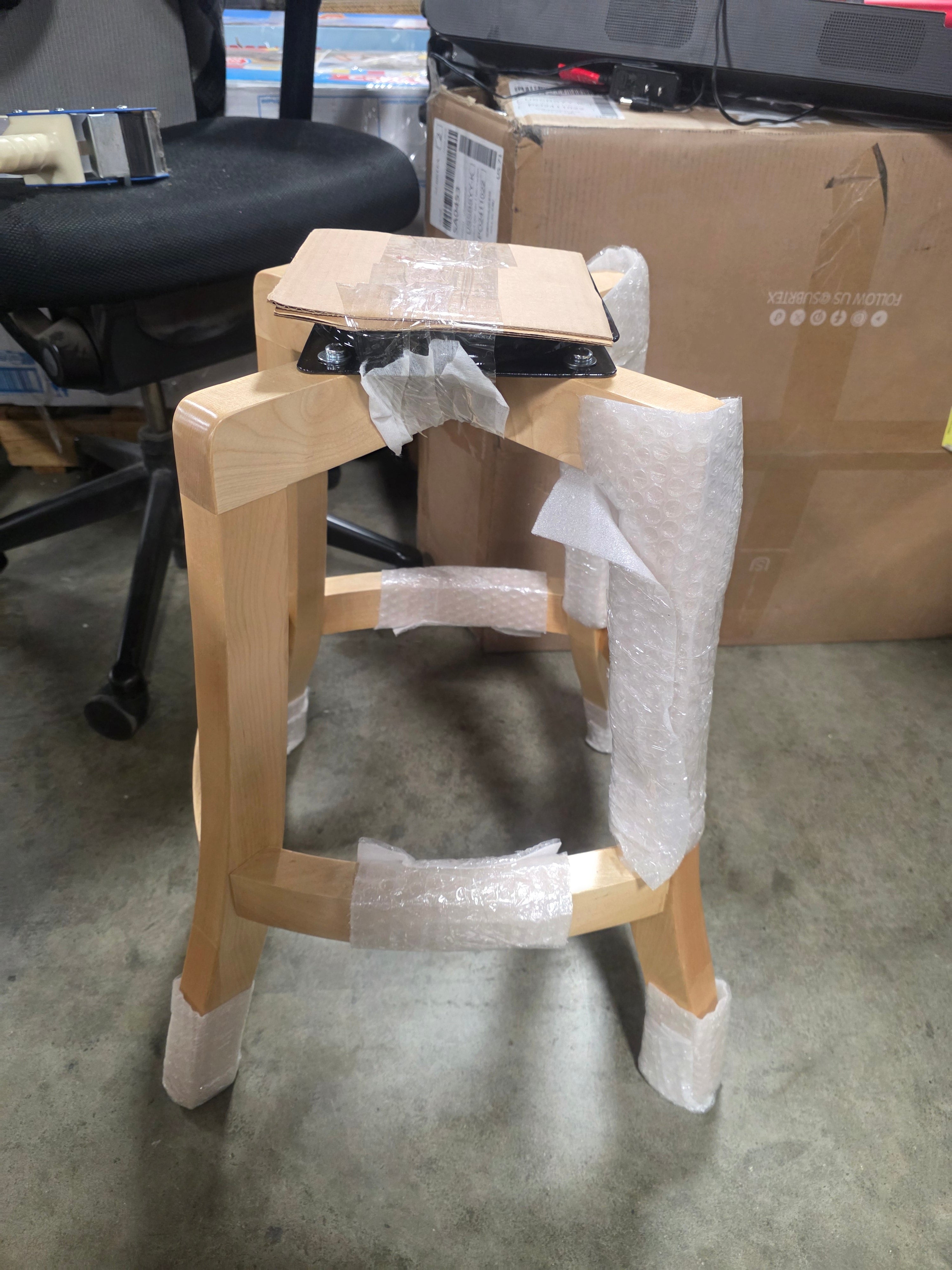 Casa Solid Wood Counter Bar Stool - Mojave Grey - Natural