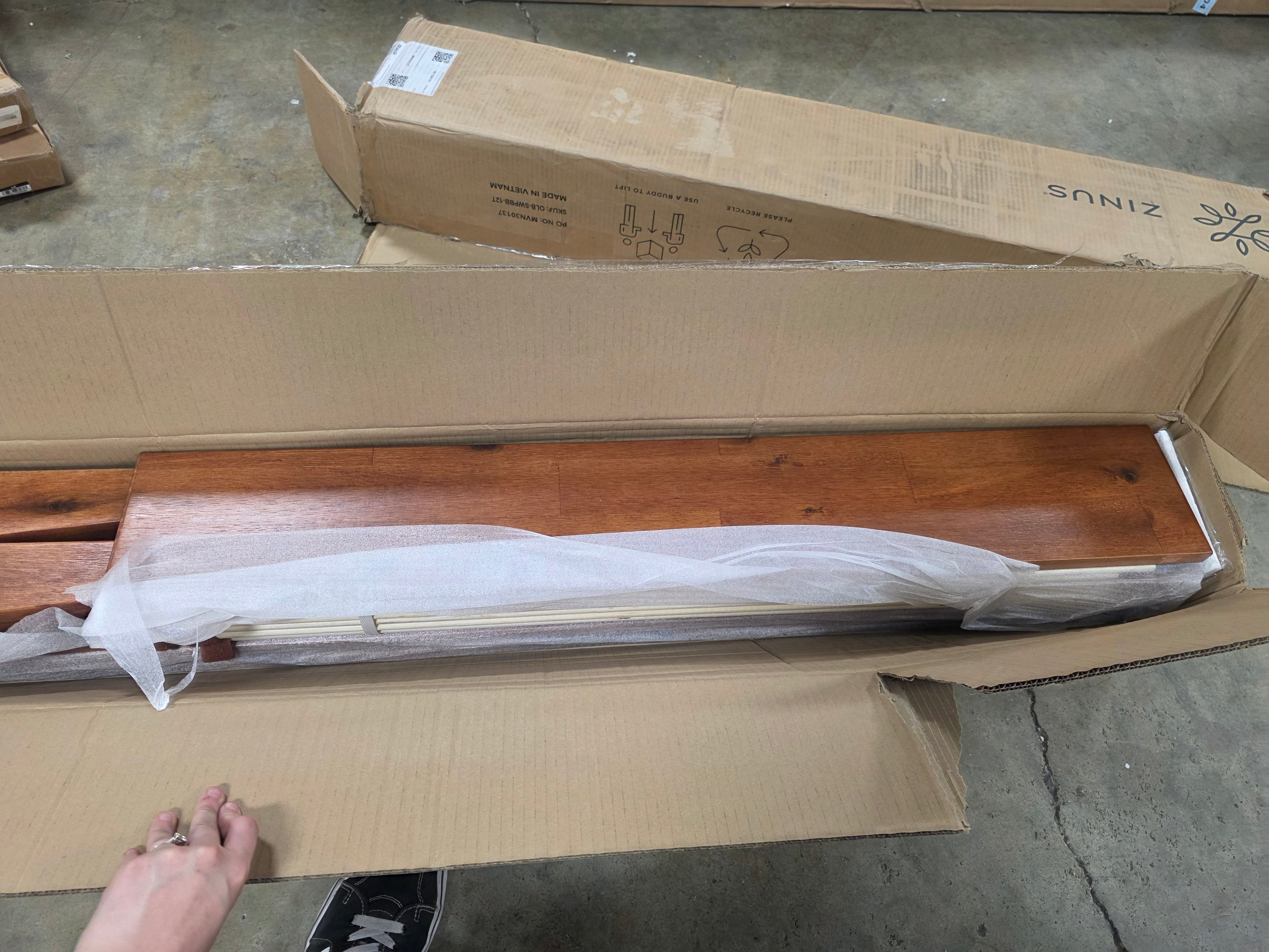 Wen Wood Platform Bed Frame, Solid Wood Foundation, Wood Slat Support, No Box Spring Needed, Easy Assembly, Cherry, Twin