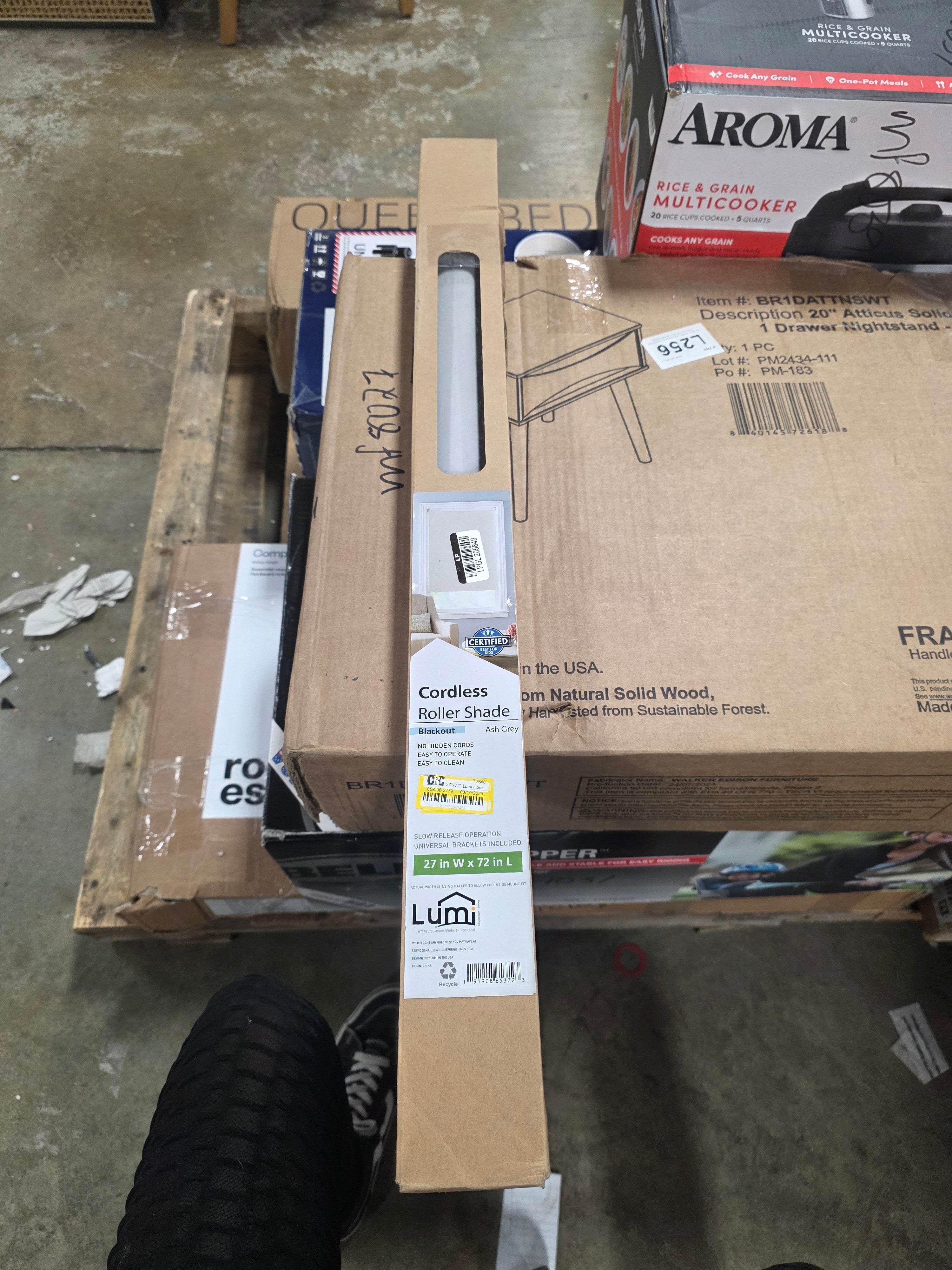 Gray Blackout Cordless Roller shade