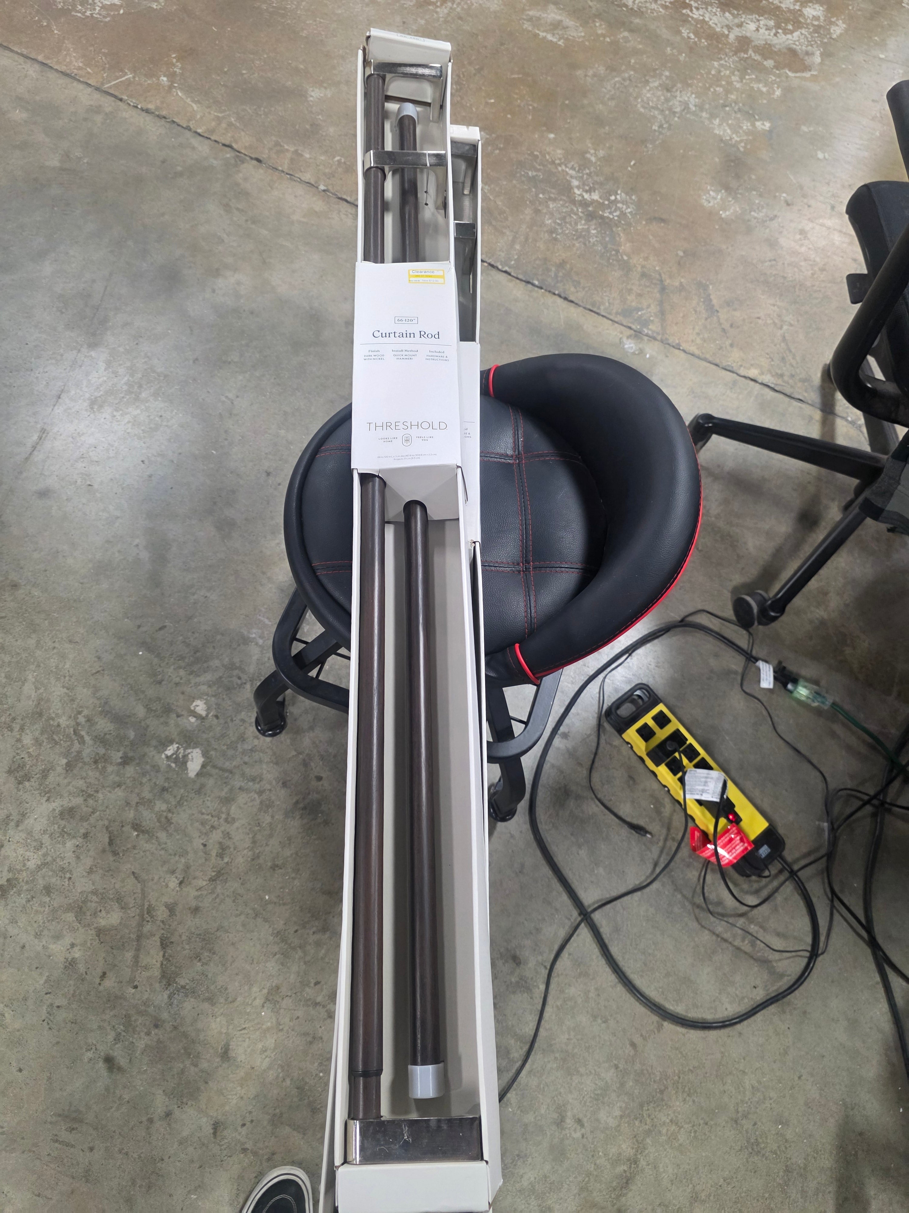 Dark Faux Wood Curtain Rod Nickel