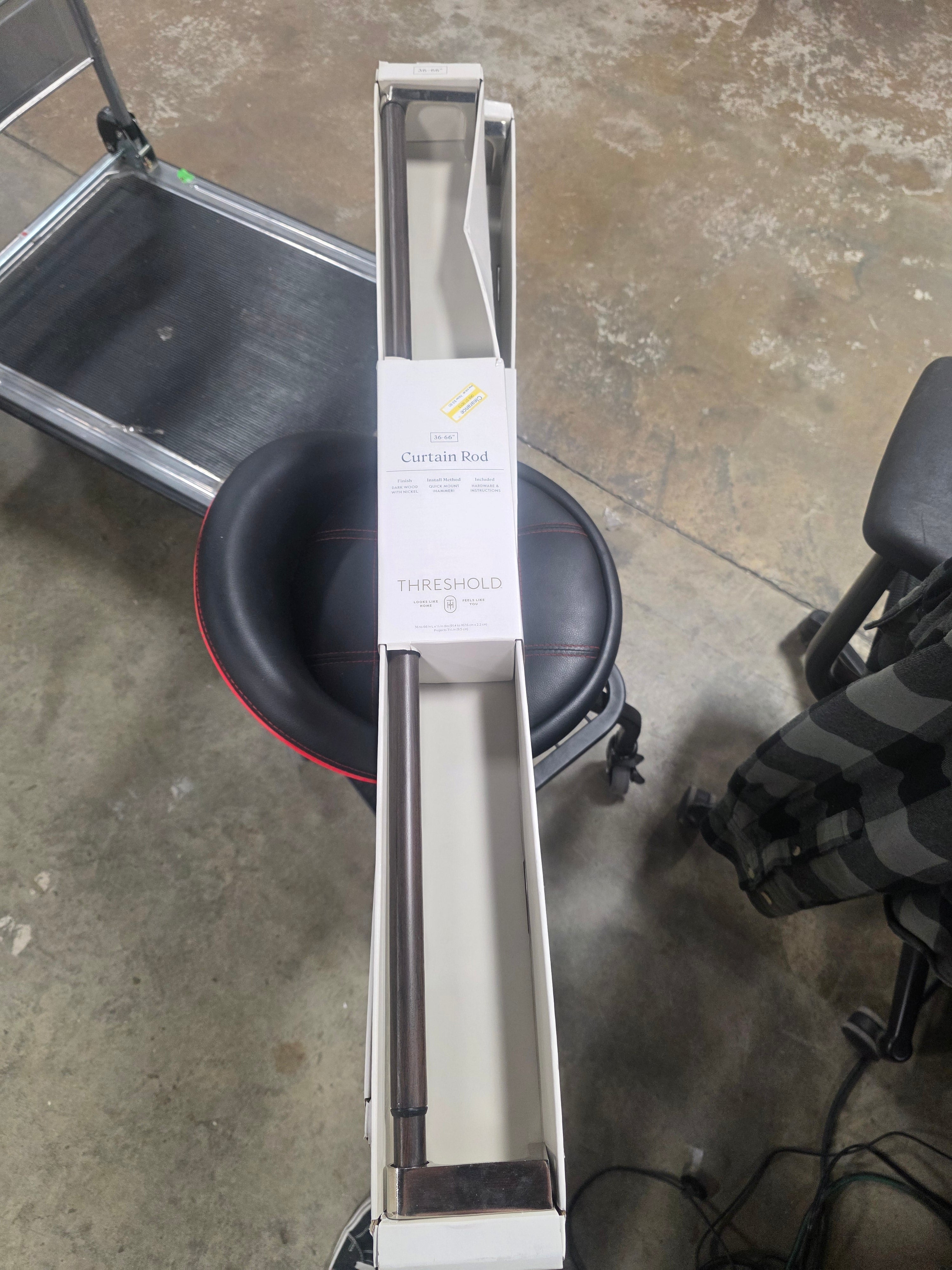 Dark Faux Wood Curtain Rod Nickel