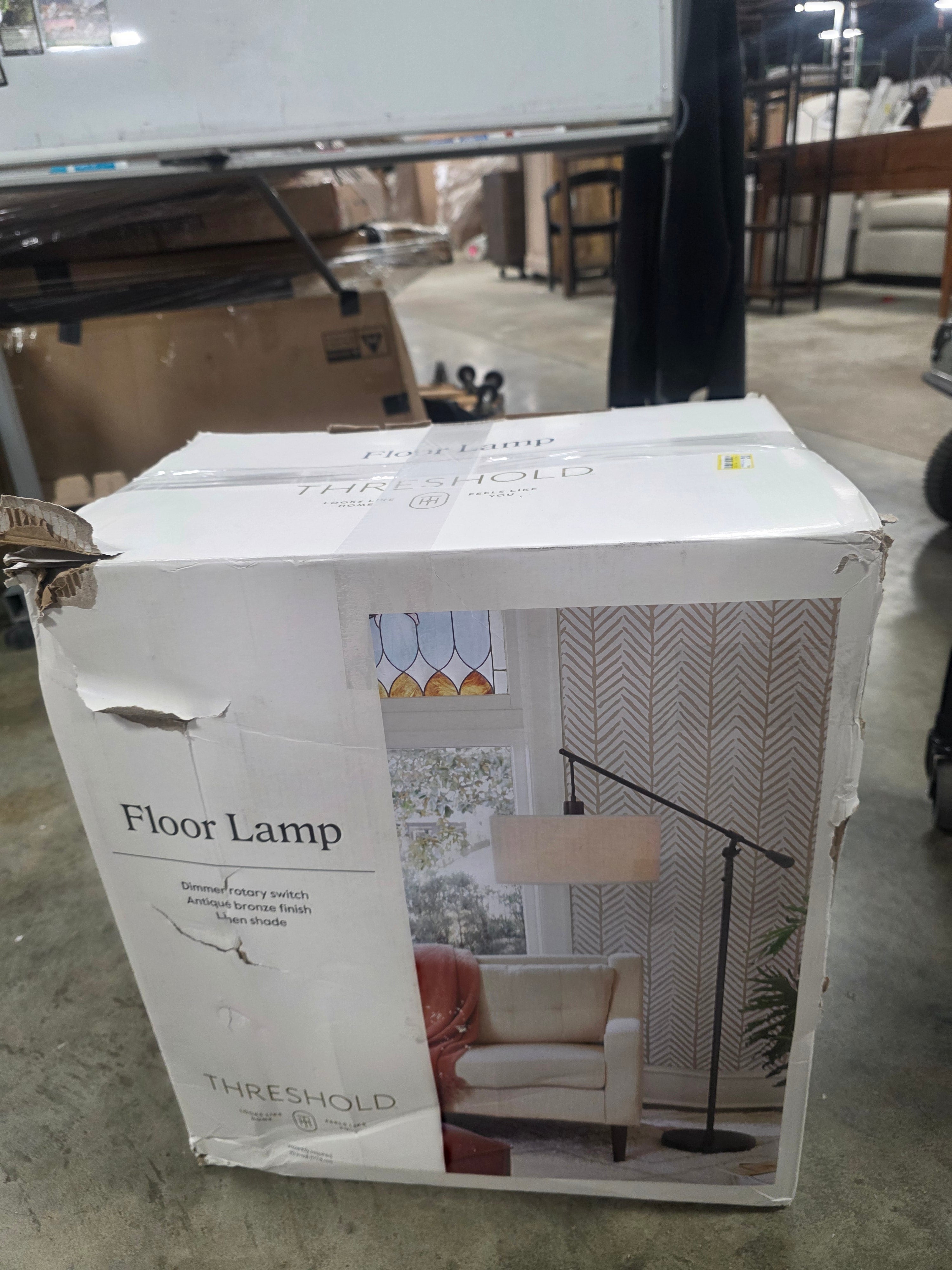 Cantilever Drop Pendant Swing Arm Floor Lamp Brown