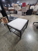 Wood Frame Pillow Top Ottoman Cream