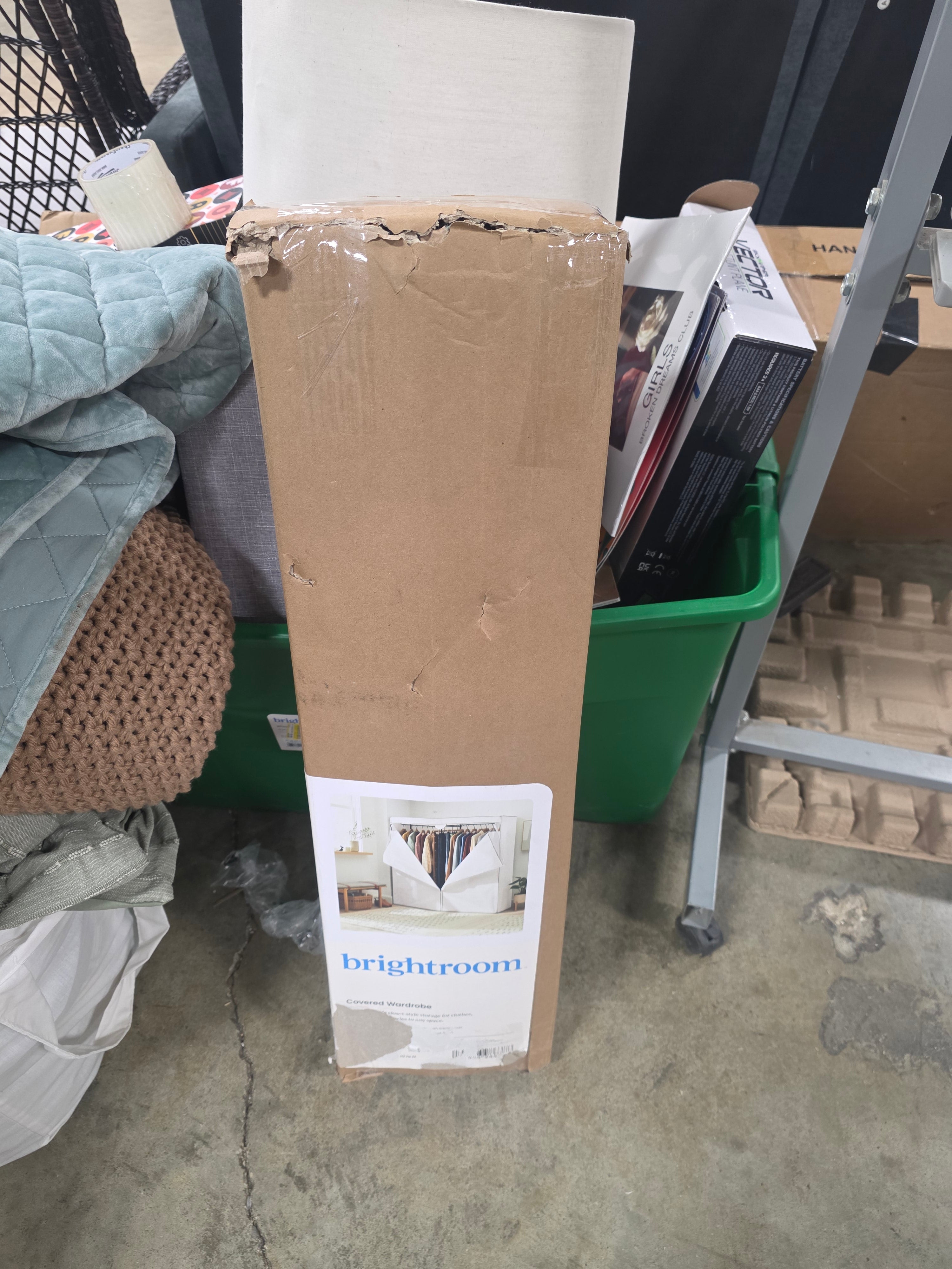 Covered Storage Closet White - Portable Garment Rack