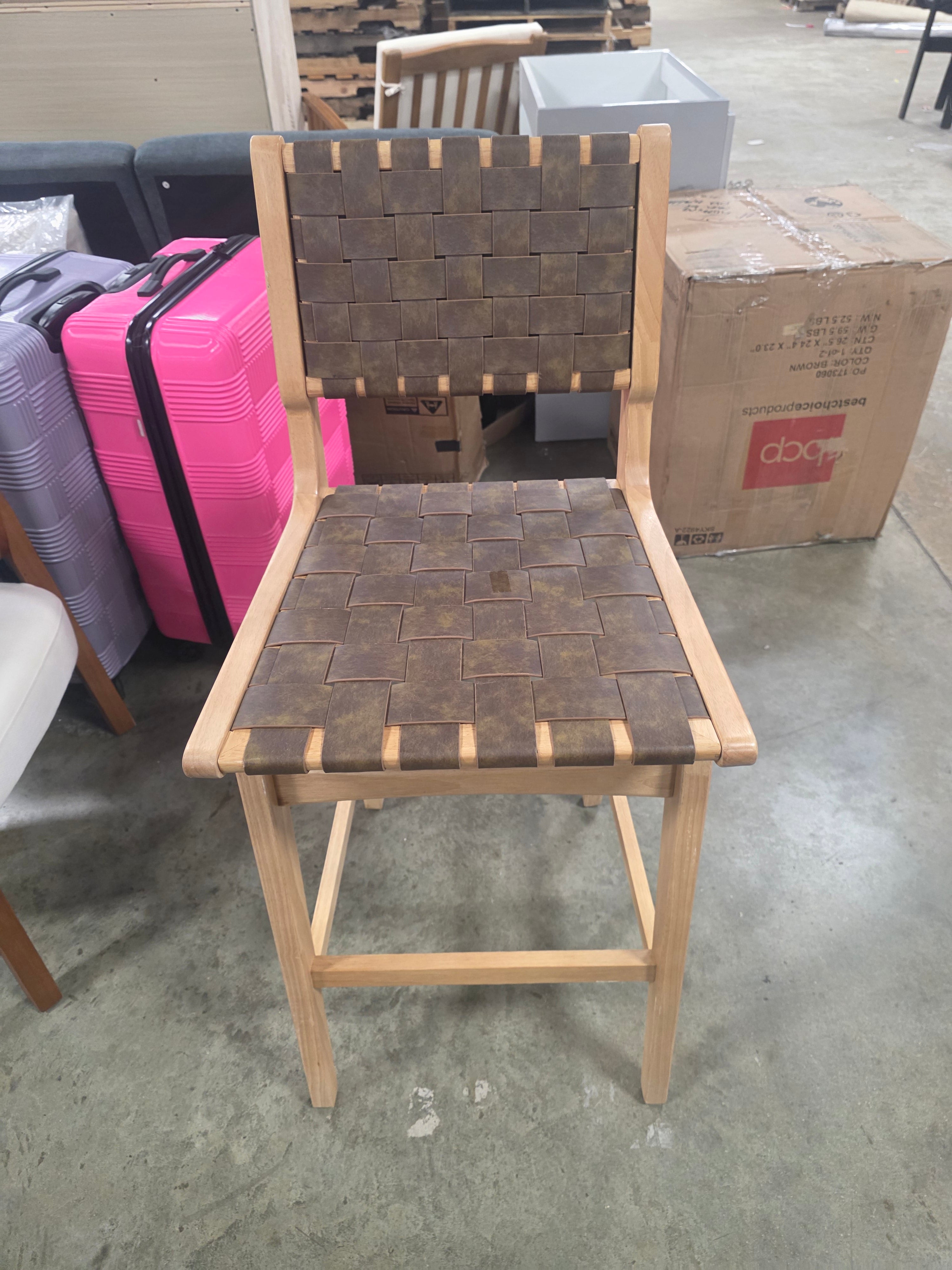 Ceylon Woven and Wood Barstool